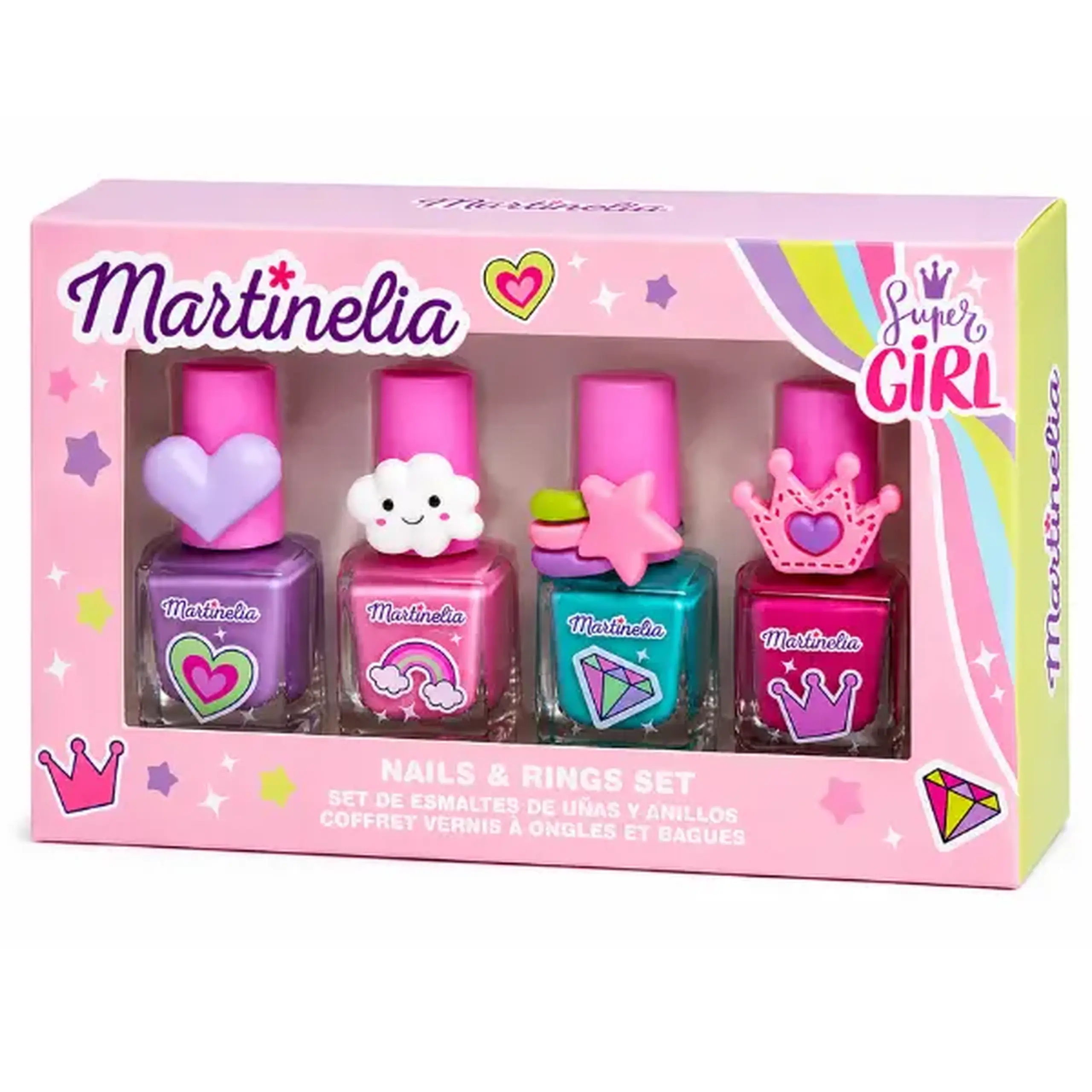 Martinelia set „Lacuri de unghii și inele” Super Girl