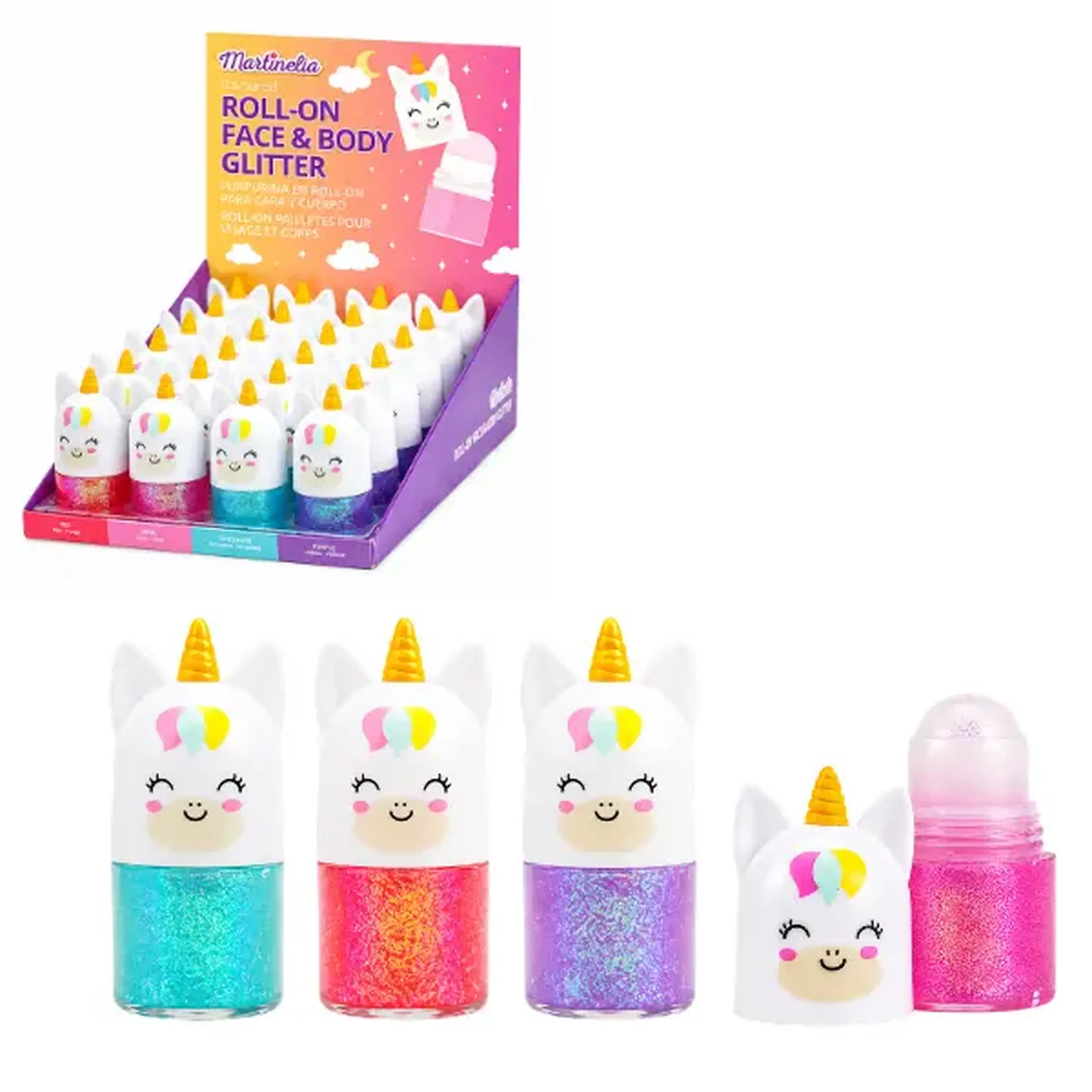 Martinelia Sclipici pentru față și corp cu aplicator roll-on, 4 modele