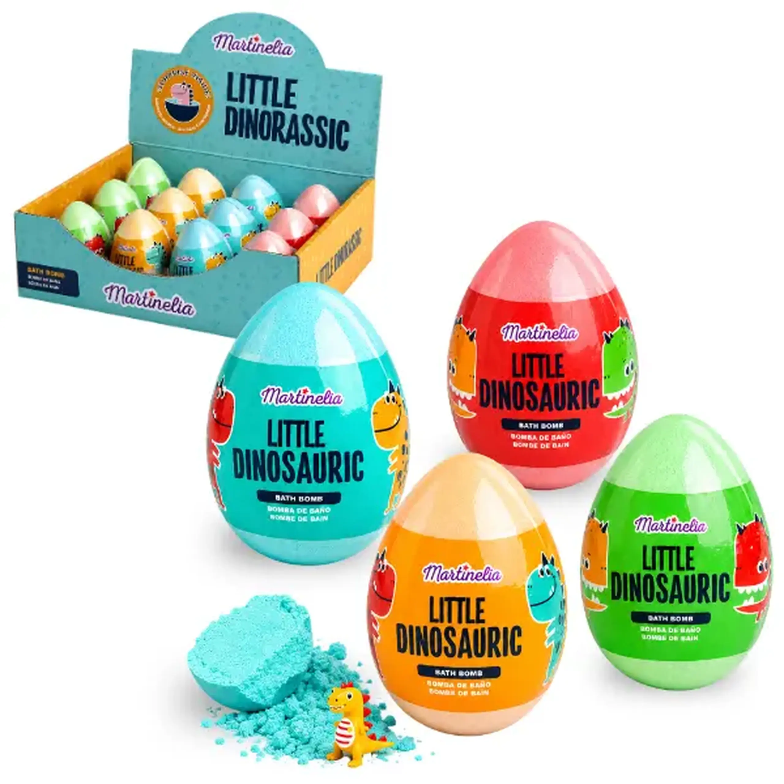 Martinelia Bombă de baie cu surpriză „Dinozaur”, 100 g, 4 modele