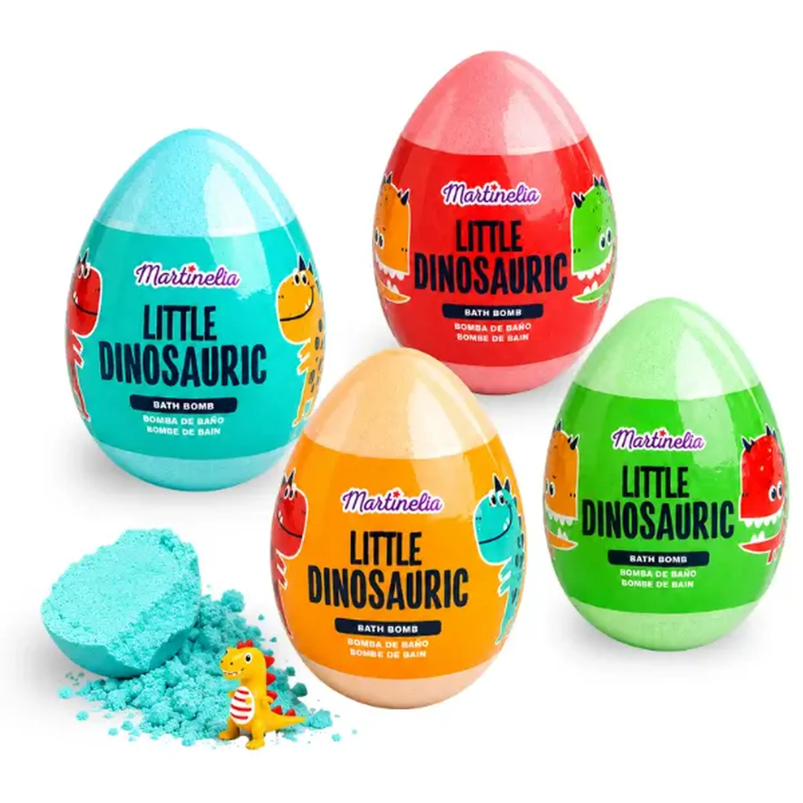 Martinelia Bombă de baie cu surpriză „Dinozaur”, 100 g, 4 modele