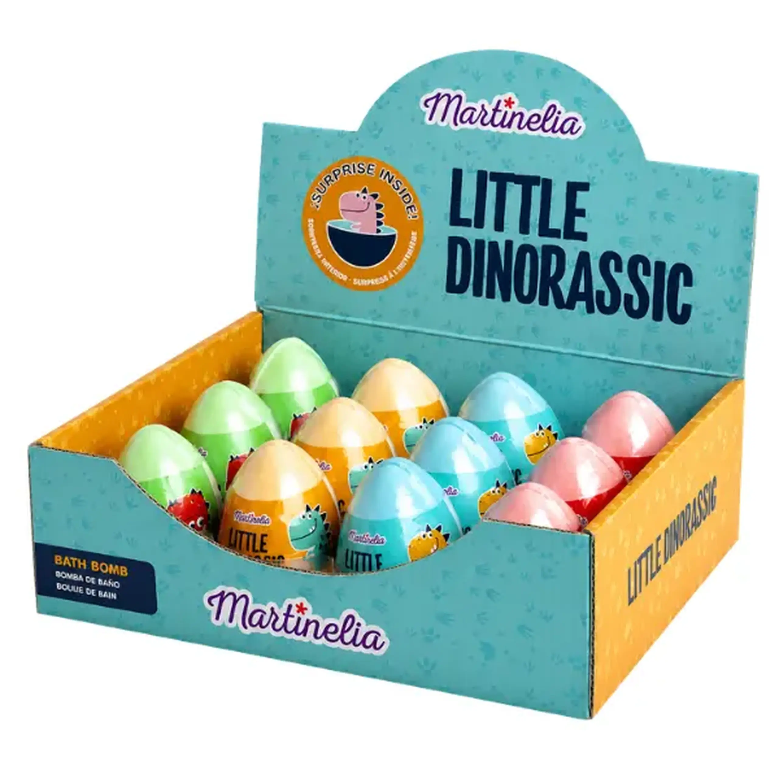 Martinelia Bombă de baie cu surpriză „Dinozaur”, 100 g, 4 modele