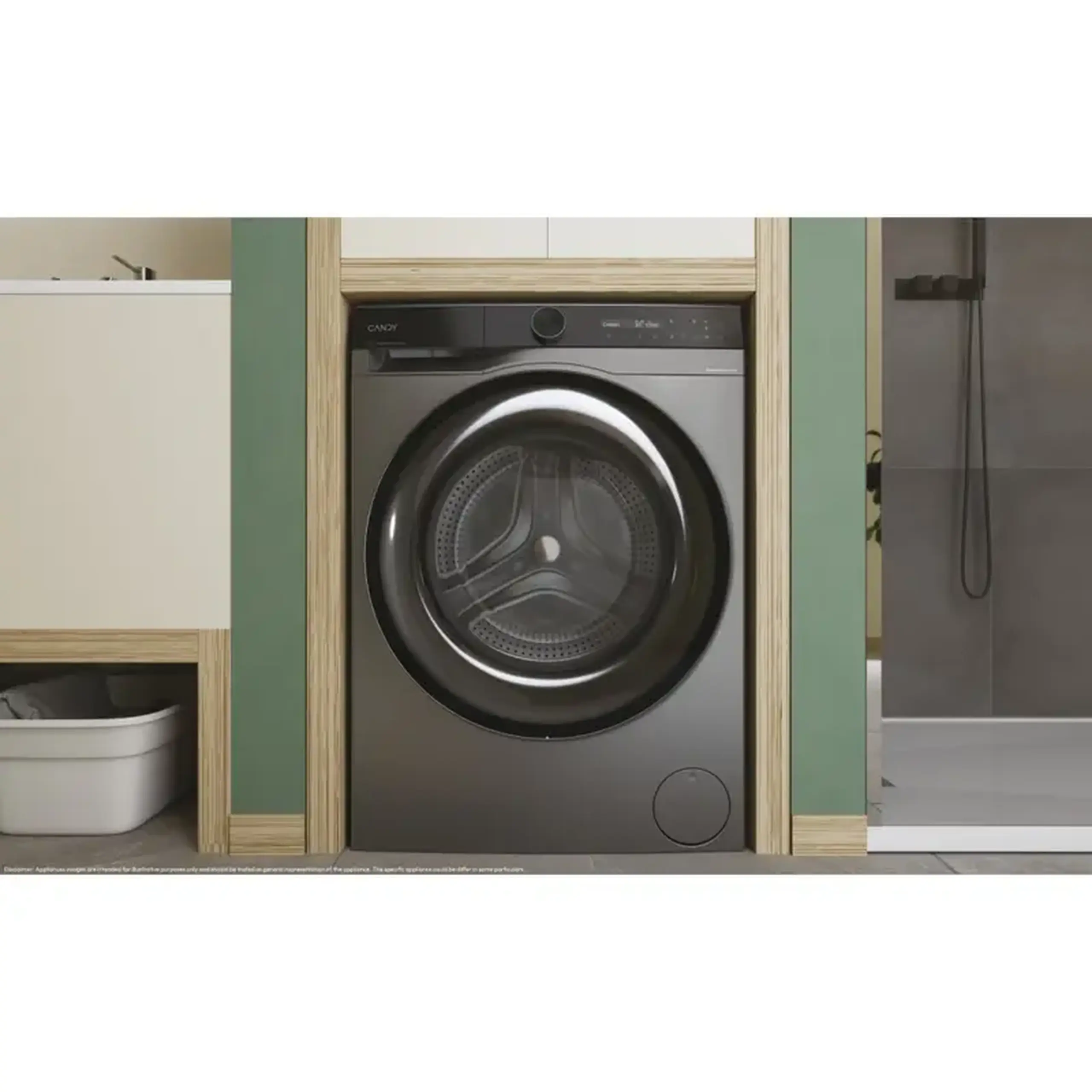 Mașină de spălat Candy BS 49SB8G-S, 9kg, Gri