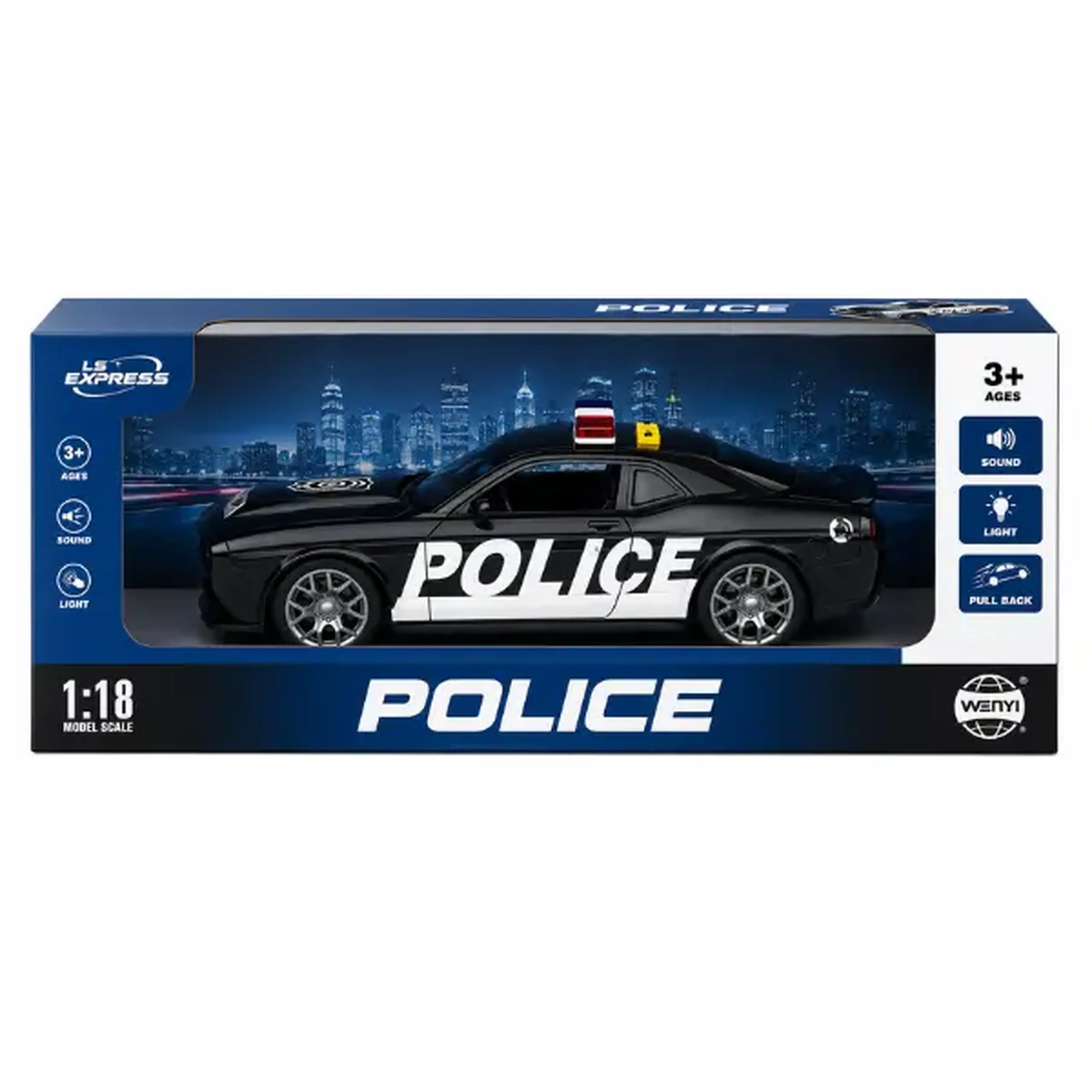 Mașină de poliție 1:18 (lumină / sunet)