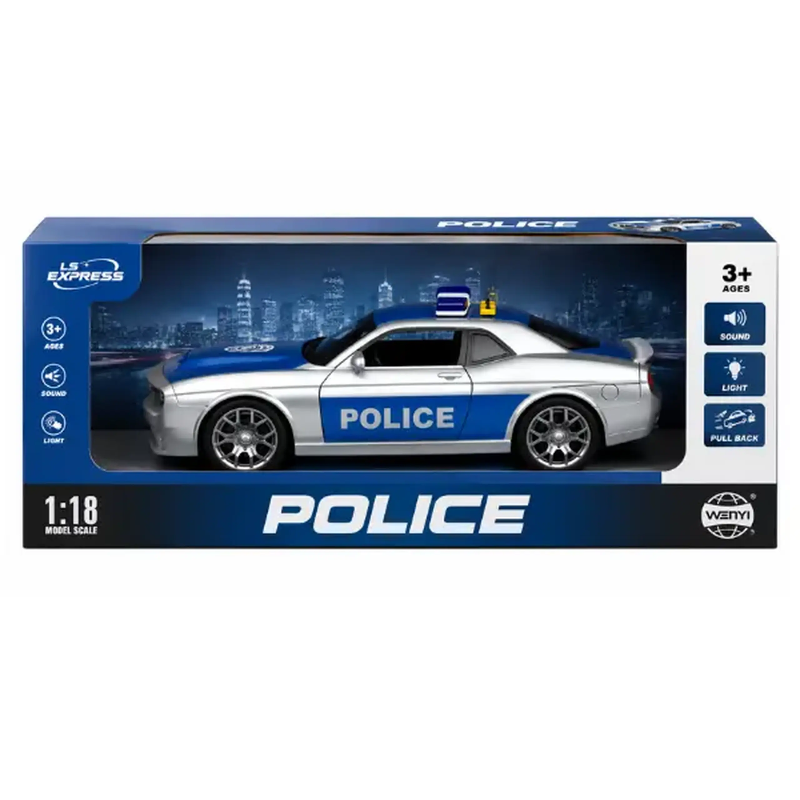 Mașinuță de poliție 1:18 (lumină / sunet)