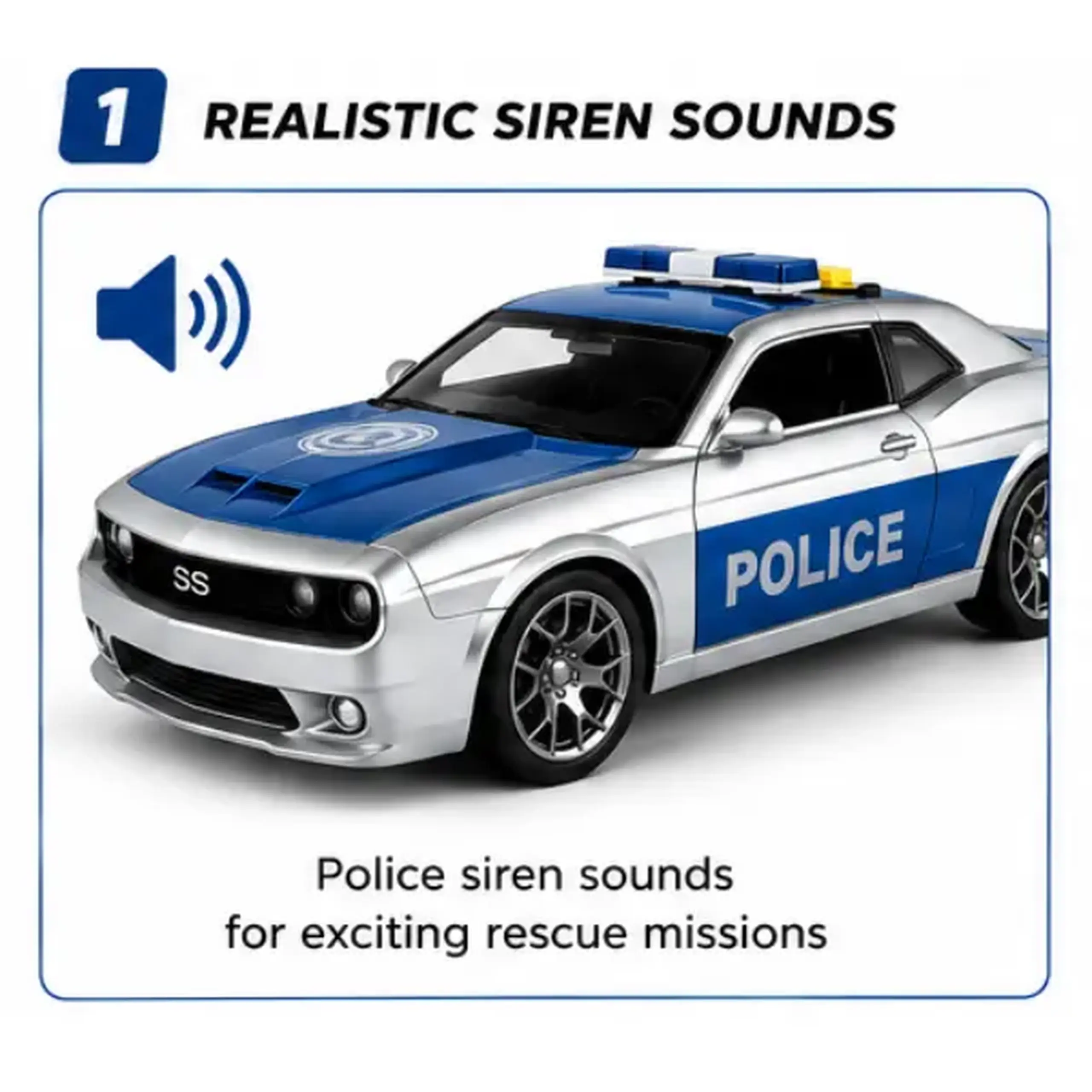 Mașinuță de poliție 1:18 (lumină / sunet)