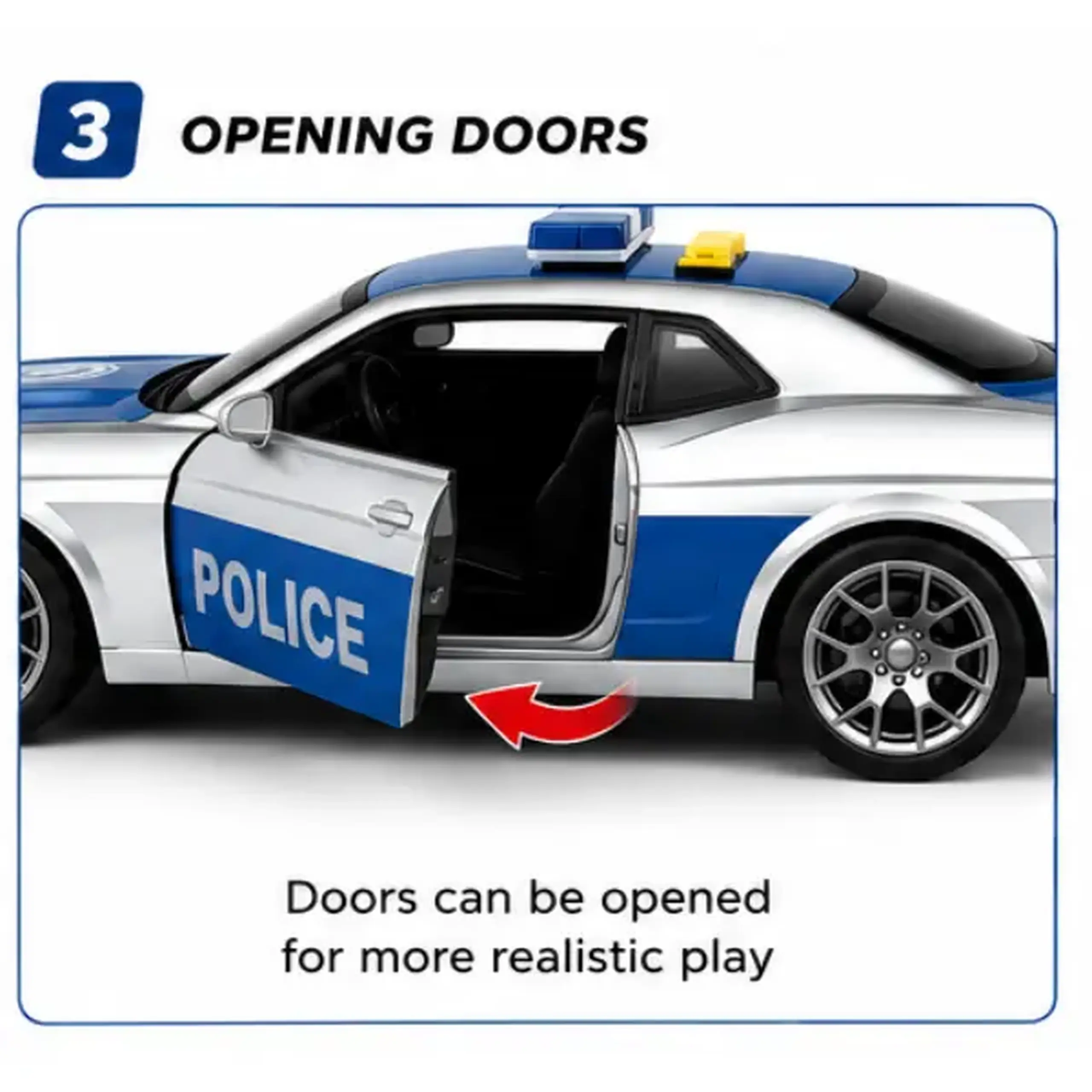 Mașinuță de poliție 1:18 (lumină / sunet)