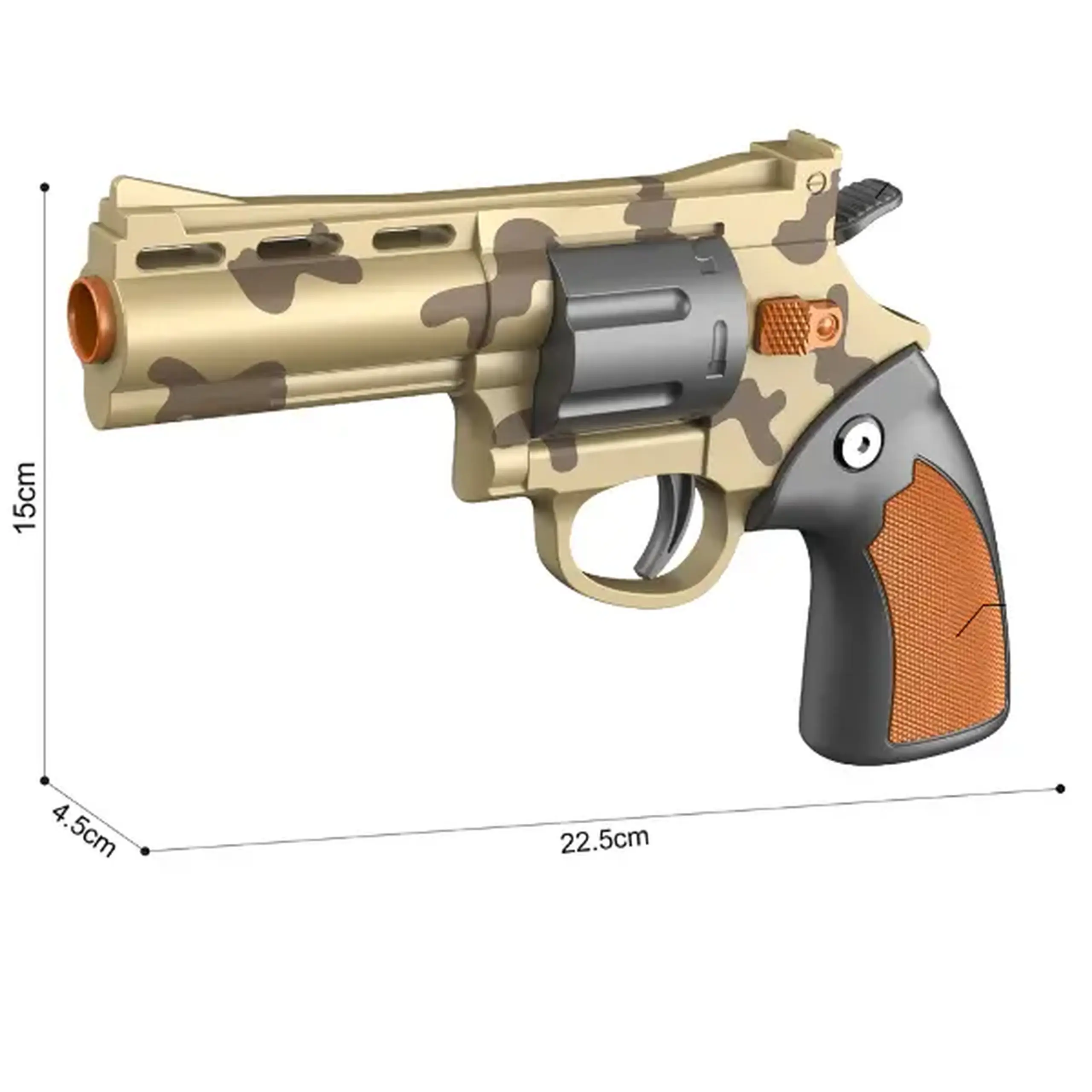 Revolver mecanic cu gloanțe moi, galben