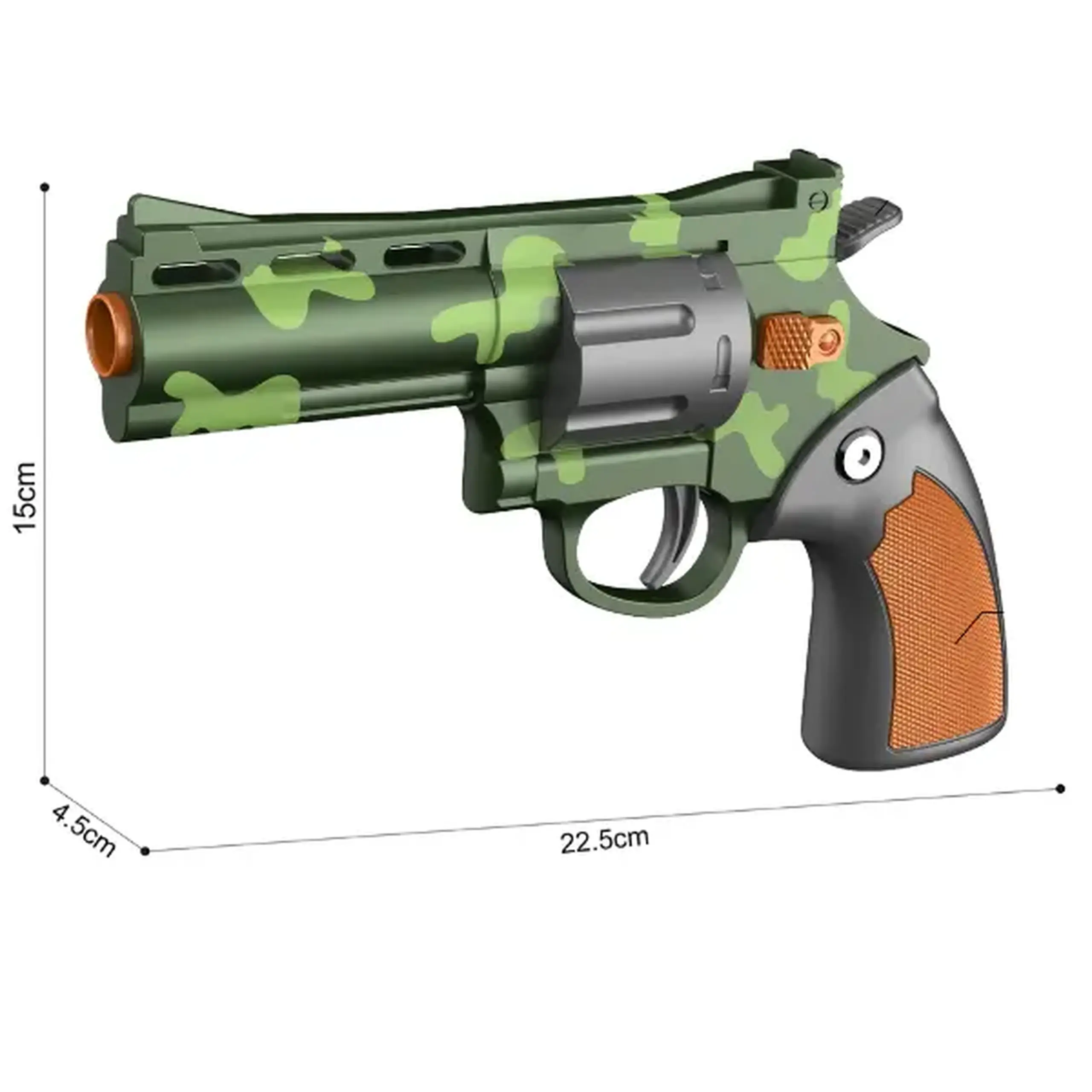 Revolver mecanic cu gloanțe moi, verde