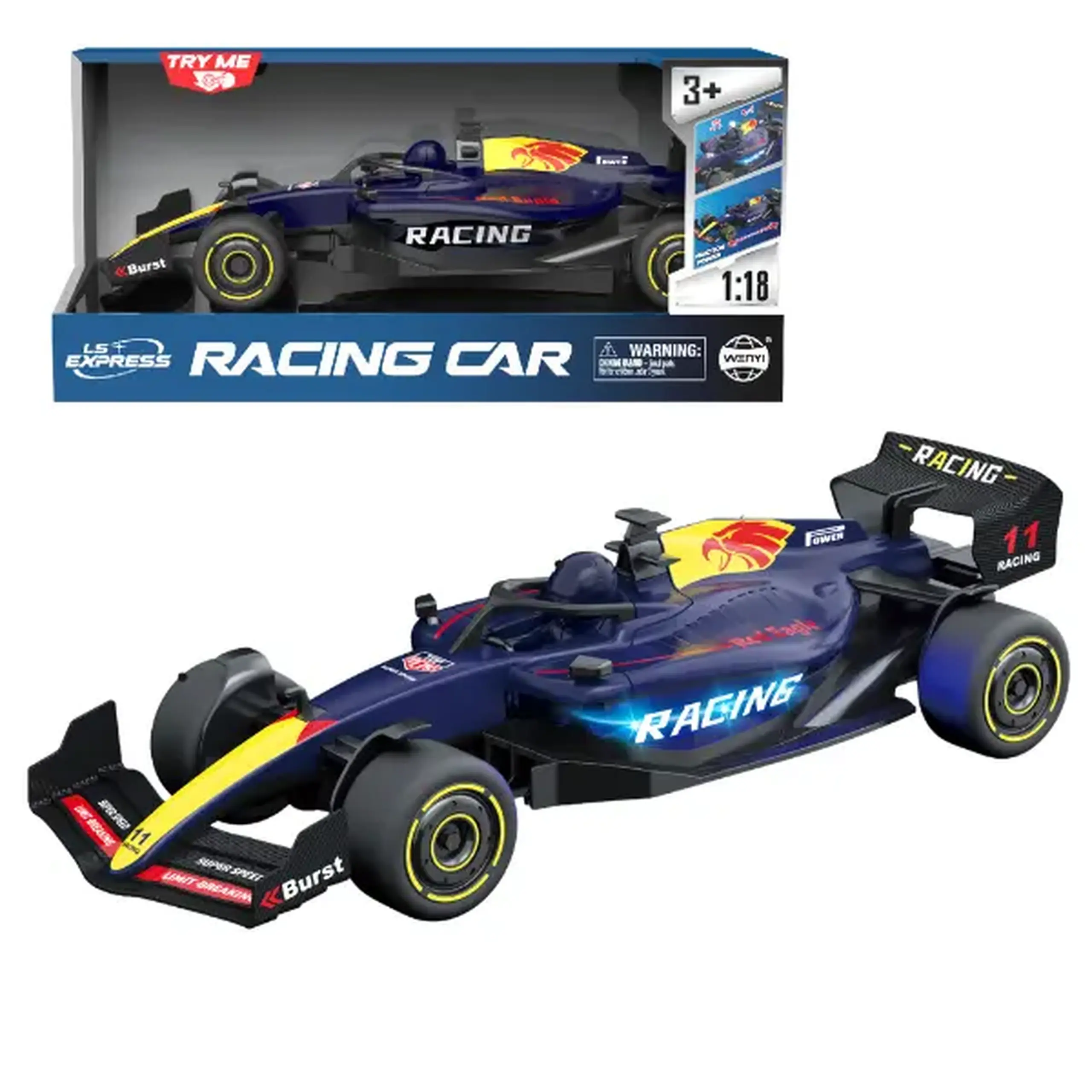 1:18 Mașină de curse F1 cu inerție, (lumină/sunet)