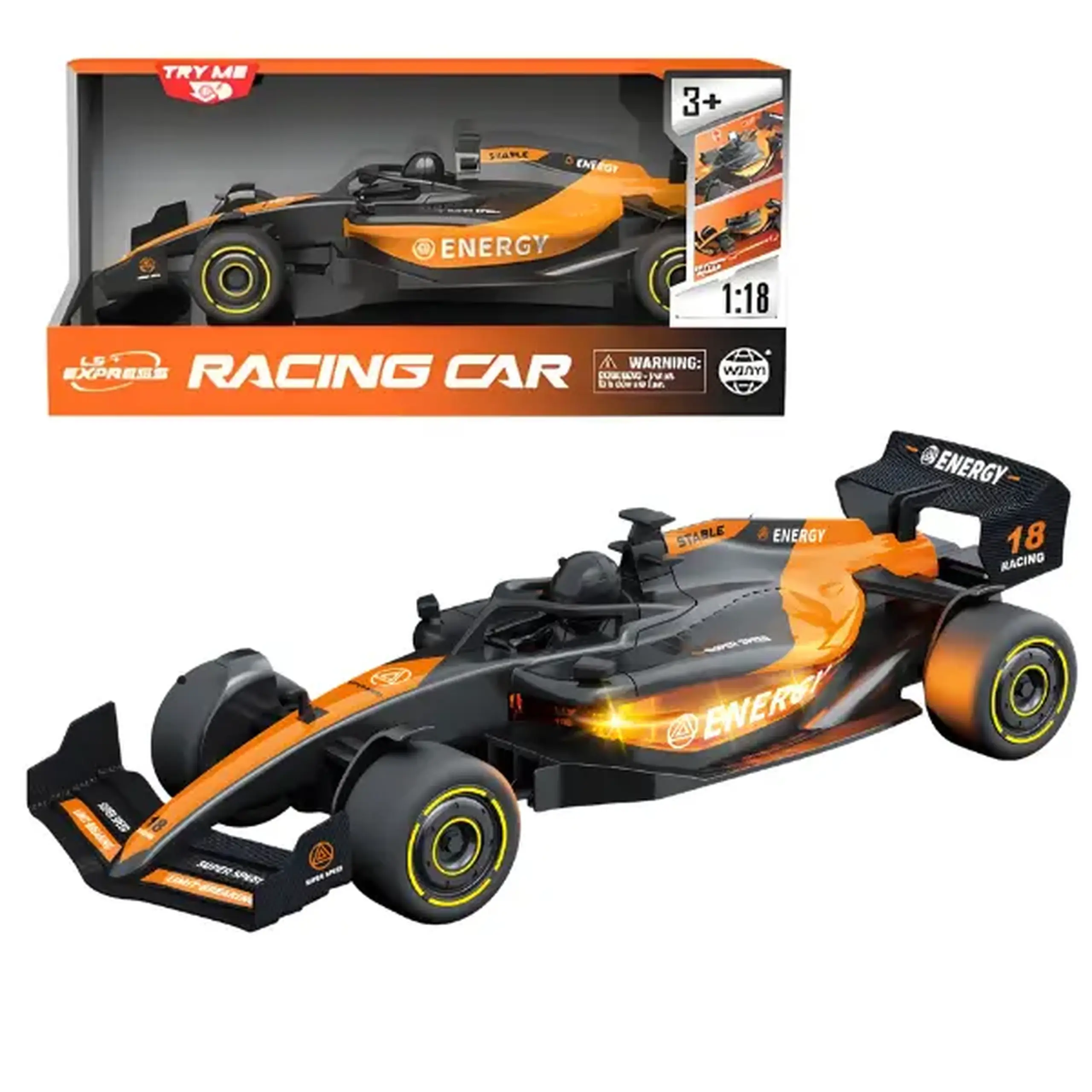 1:18 Mașină de curse F1 cu inerție, (lumină/sunet)