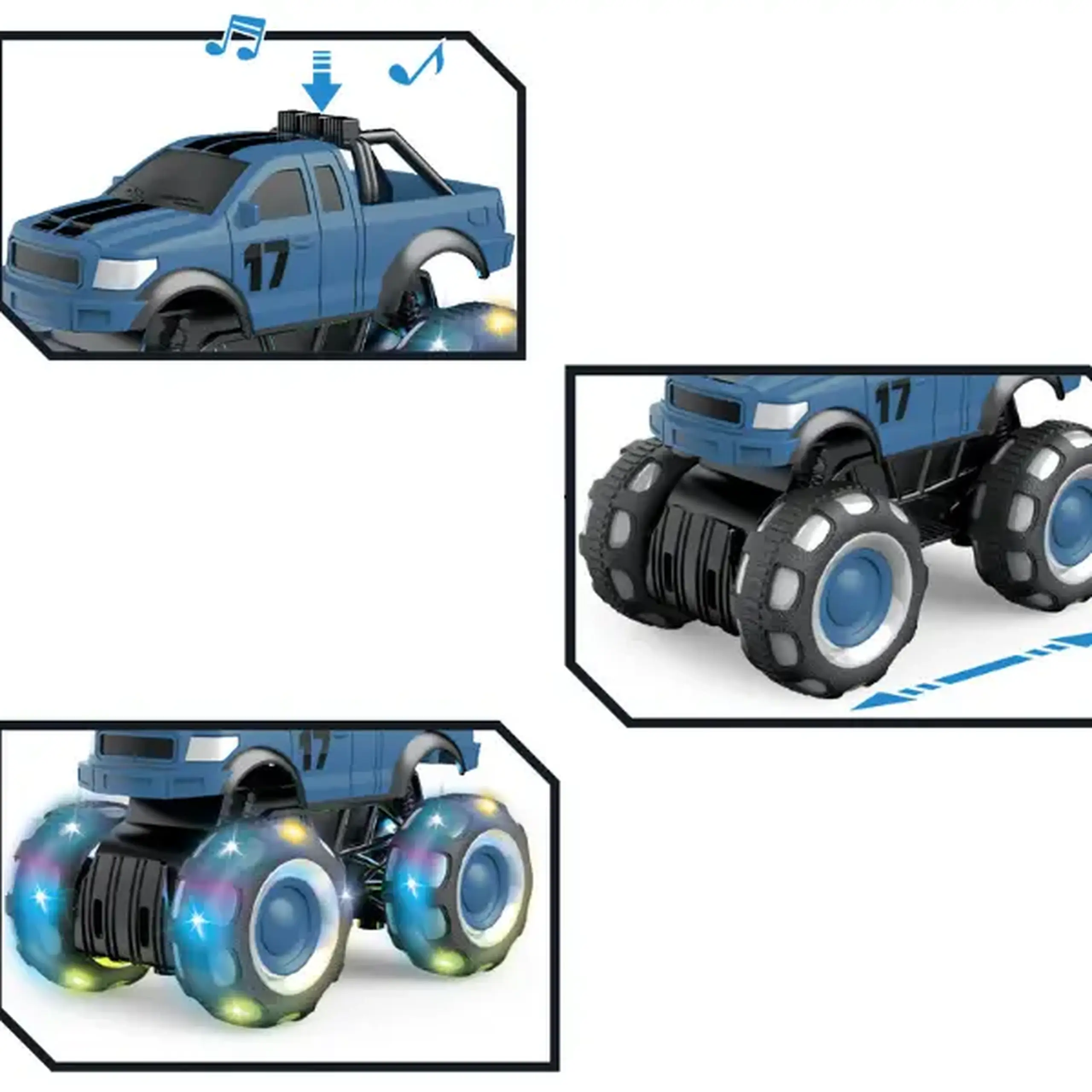 1:32 Monster Truck cu inerție (lumină/sunet), albastru