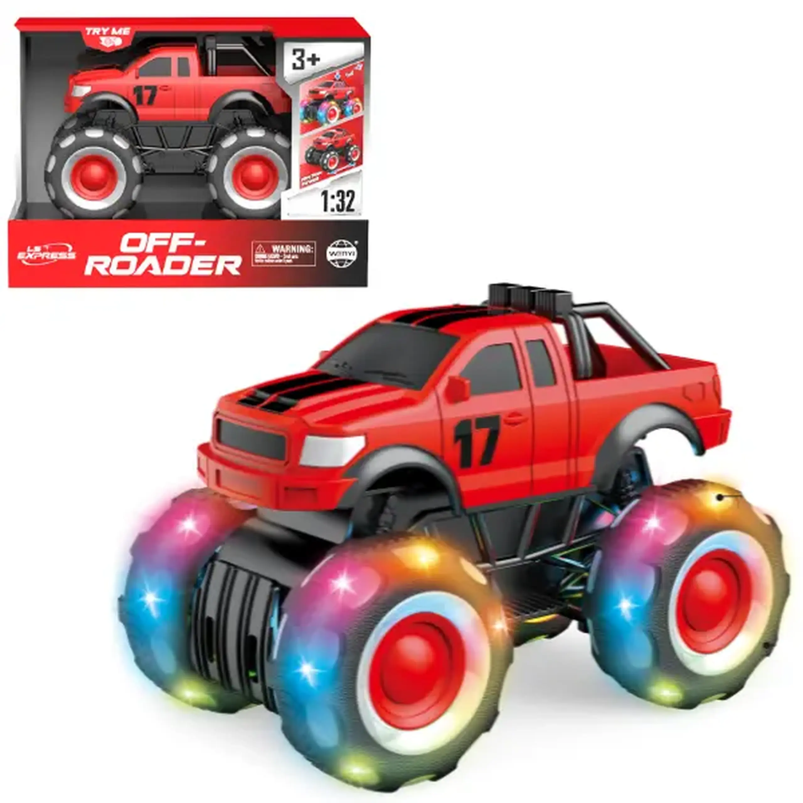 1:32 Monster Truck cu inerție (lumină/sunet)