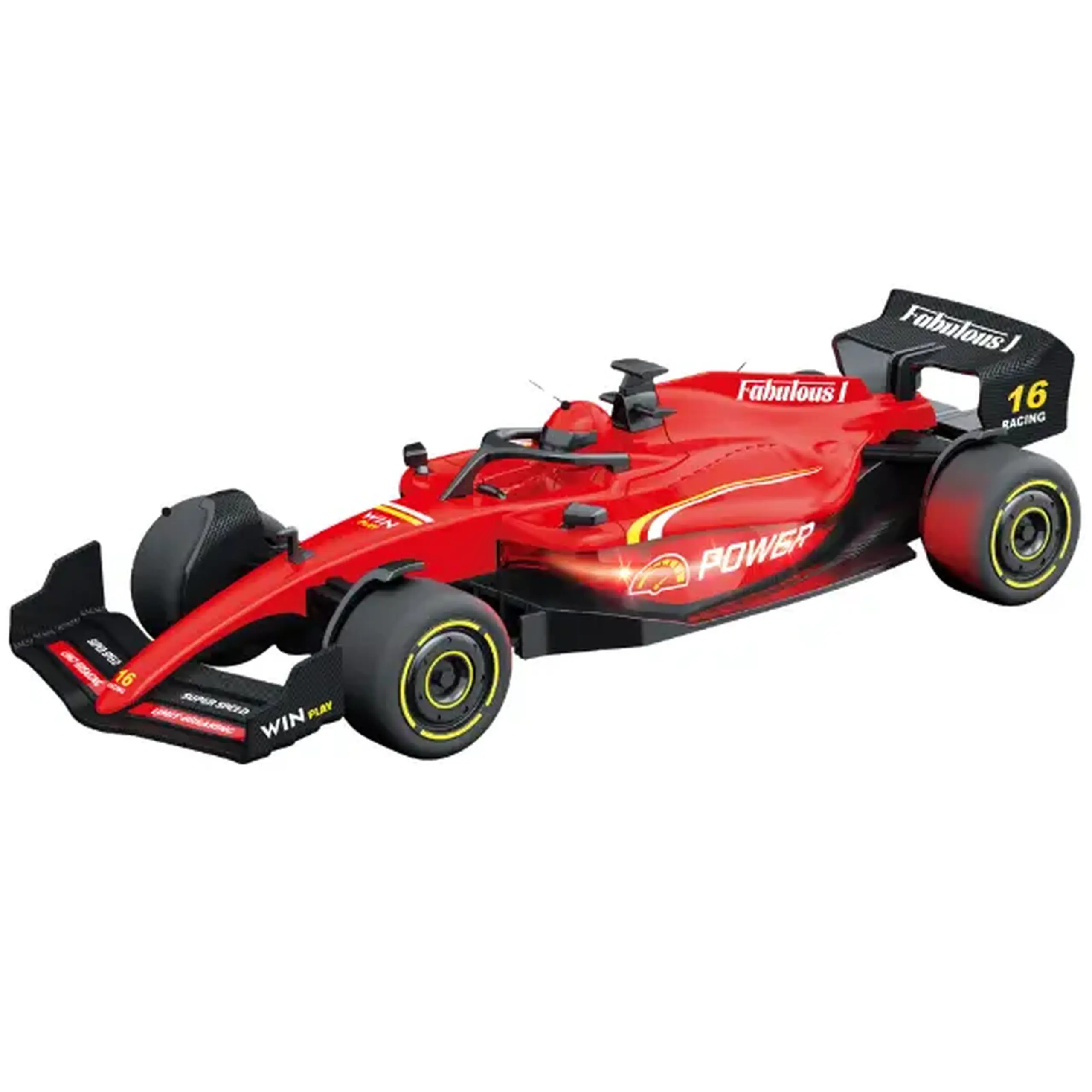 1:24 Mașină de curse F1 cu mecanism pull-back, (lumină/sunet), roșie