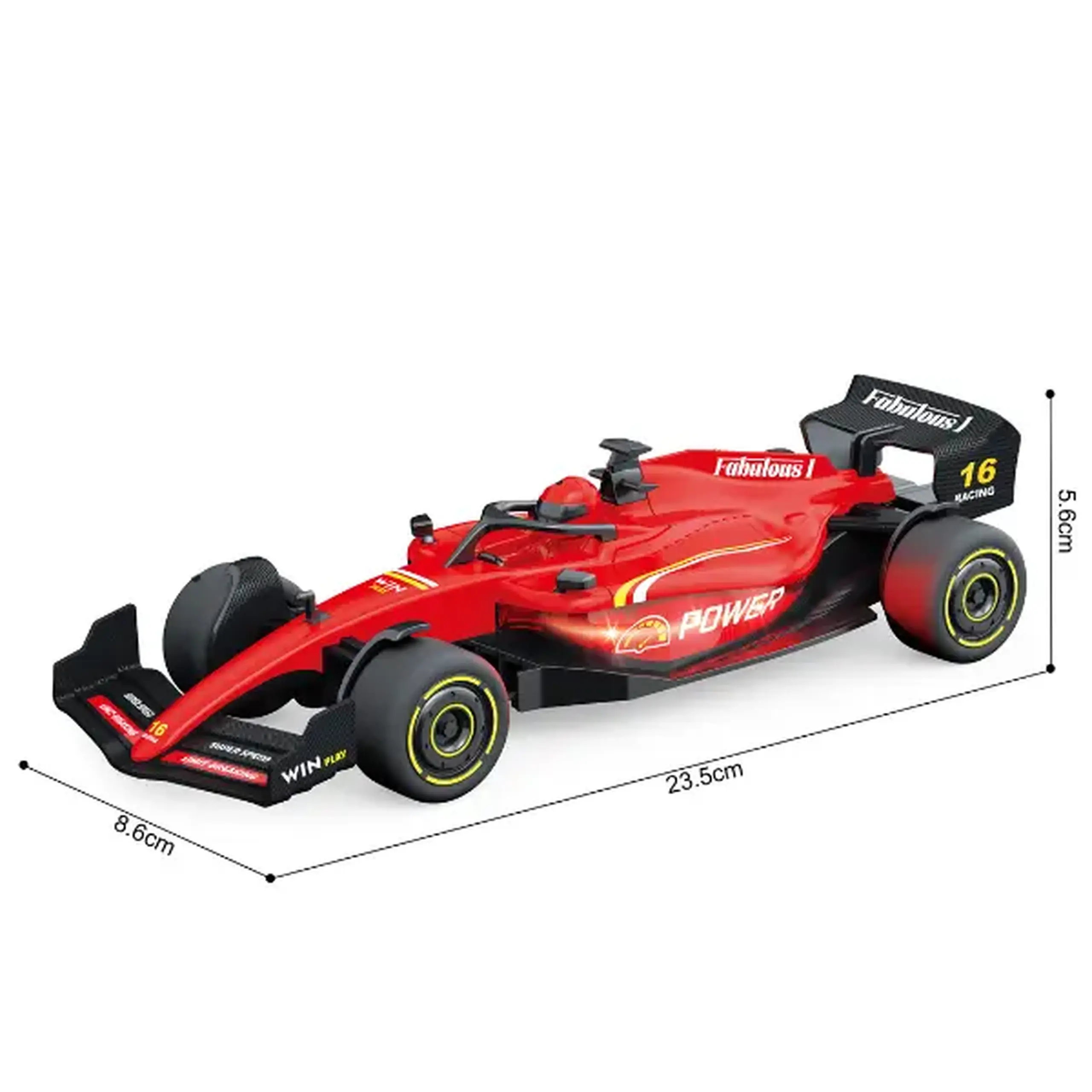 1:24 Mașină de curse F1 cu mecanism pull-back, (lumină/sunet), roșie