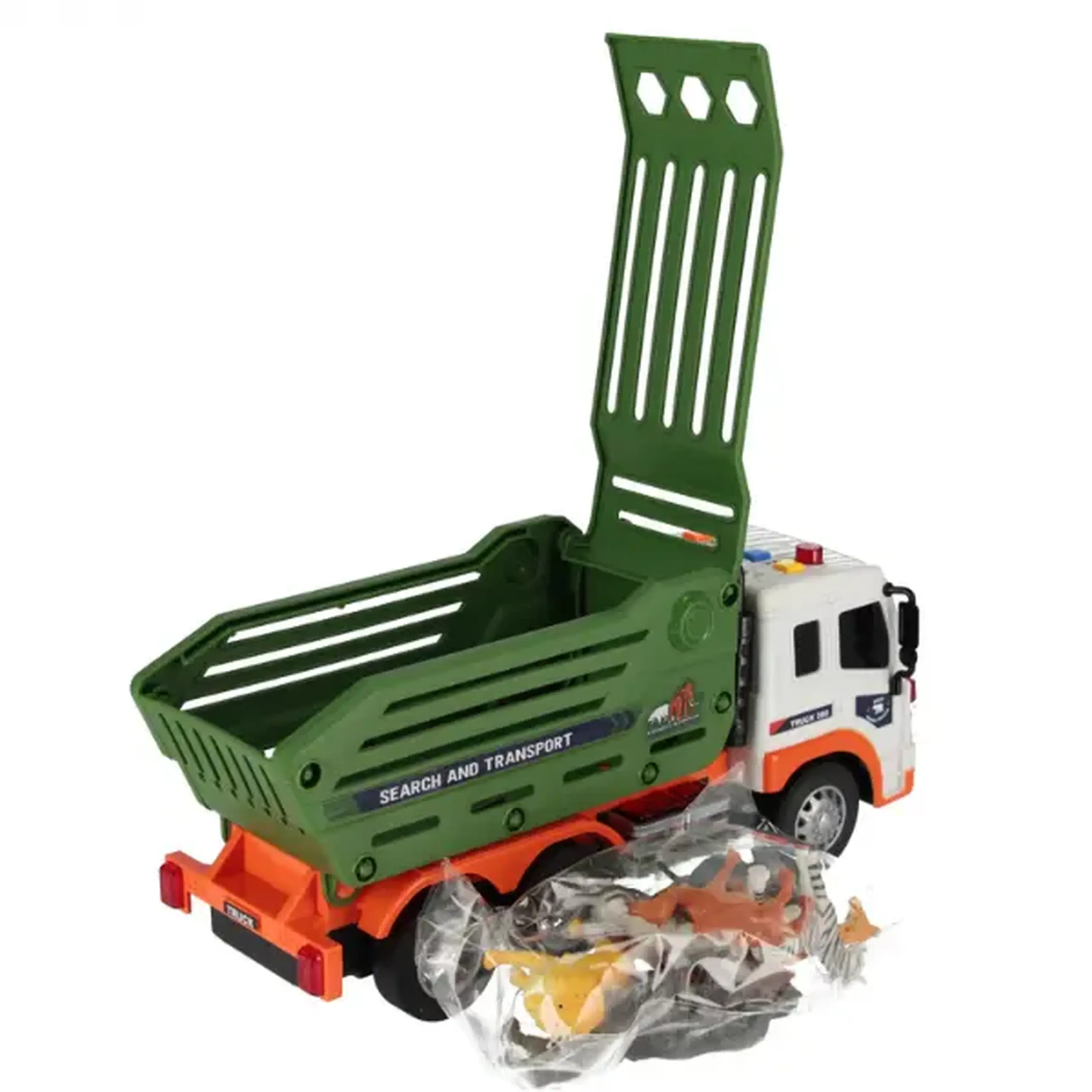 1:16 Camion de salvare pentru transportarea animalelor cu fricțiune (lumini /sunete)