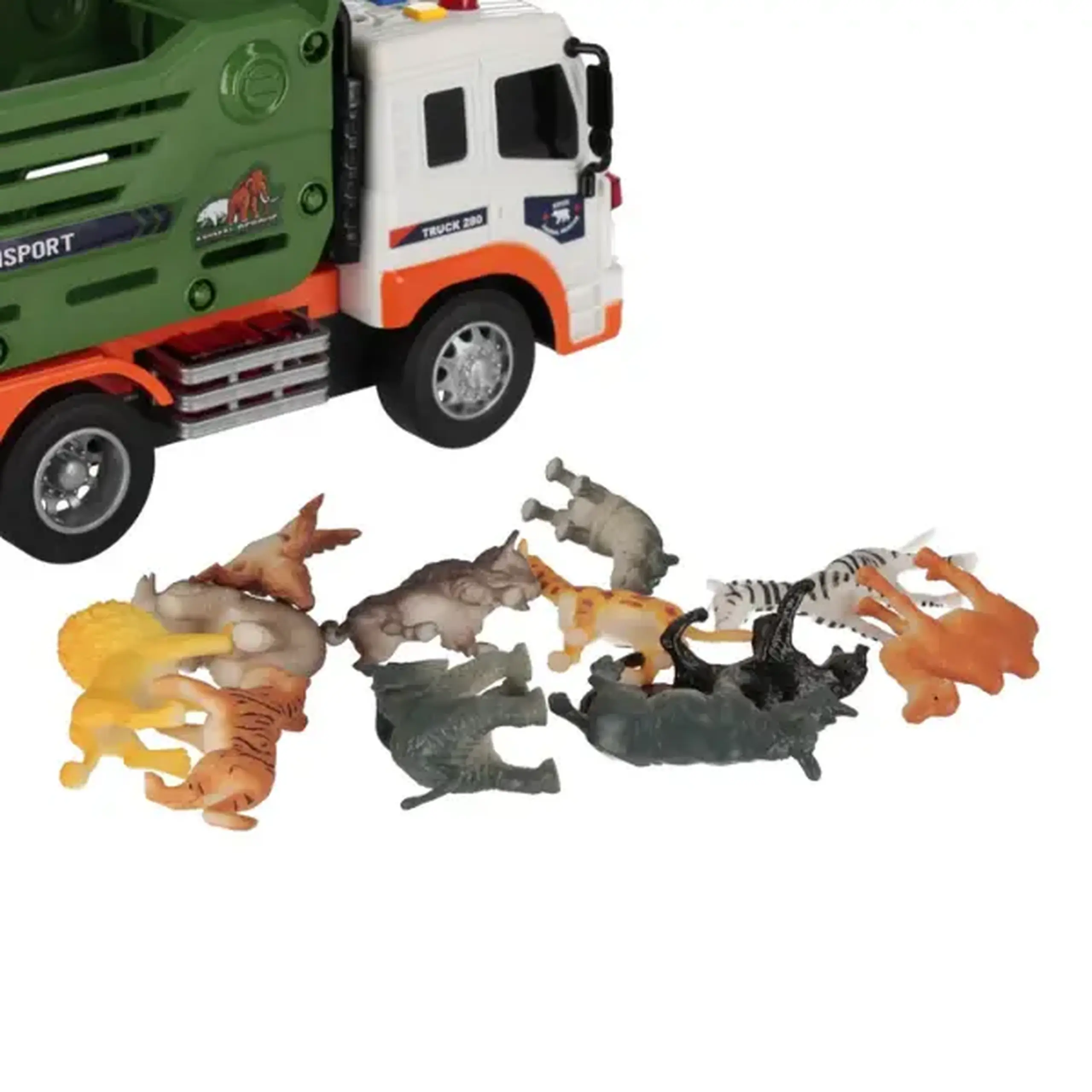 1:16 Camion de salvare pentru transportarea animalelor cu fricțiune (lumini /sunete)