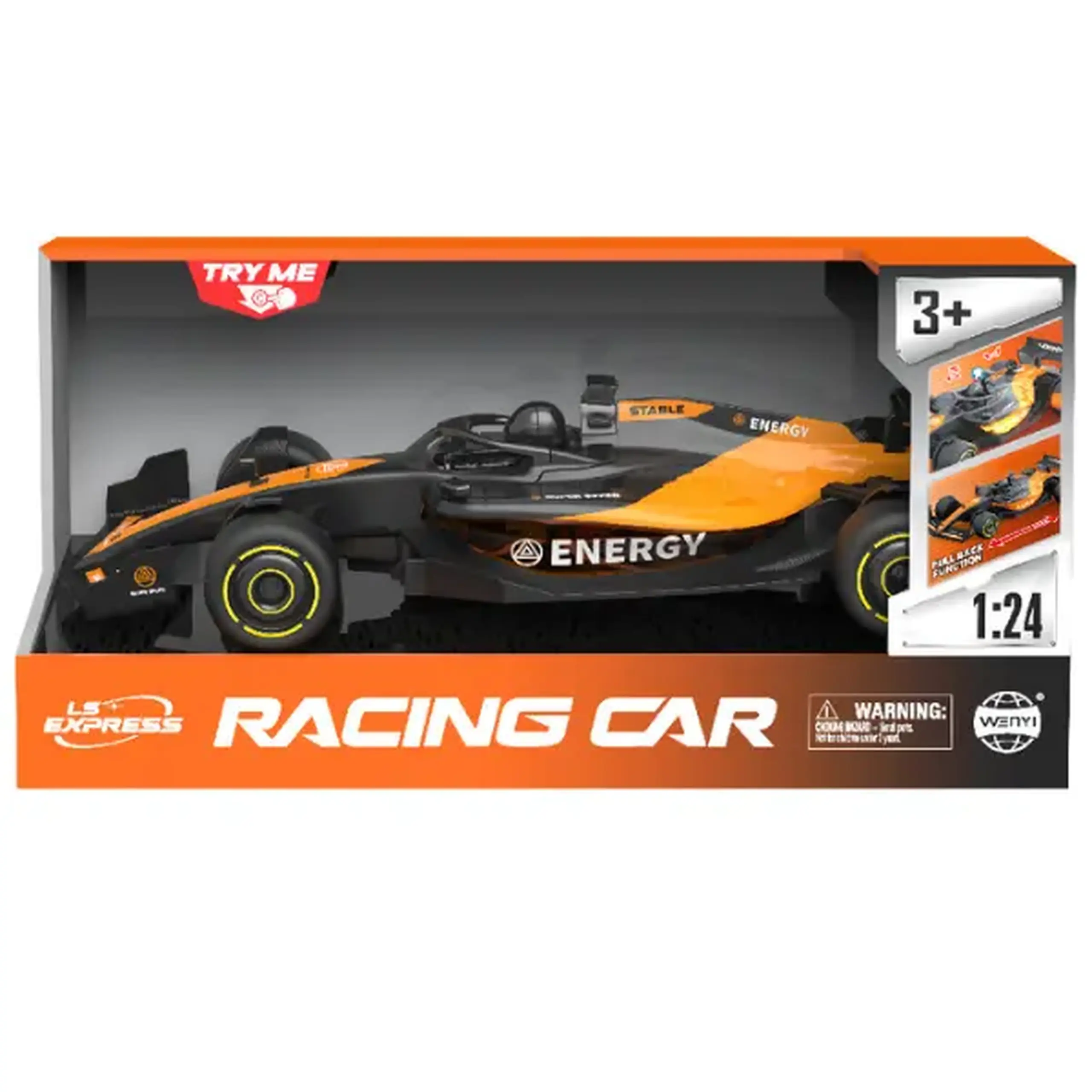 1:24 Mașină de curse F1 cu mecanism pull-back, (lumină/sunet)