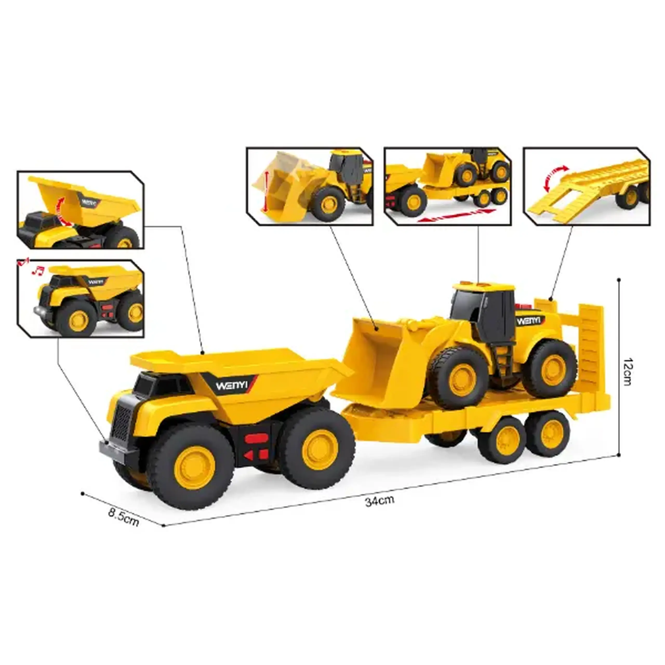 1:32 Basculantă cu Cilindru compactor cu fricțiune (lumini /sunete)