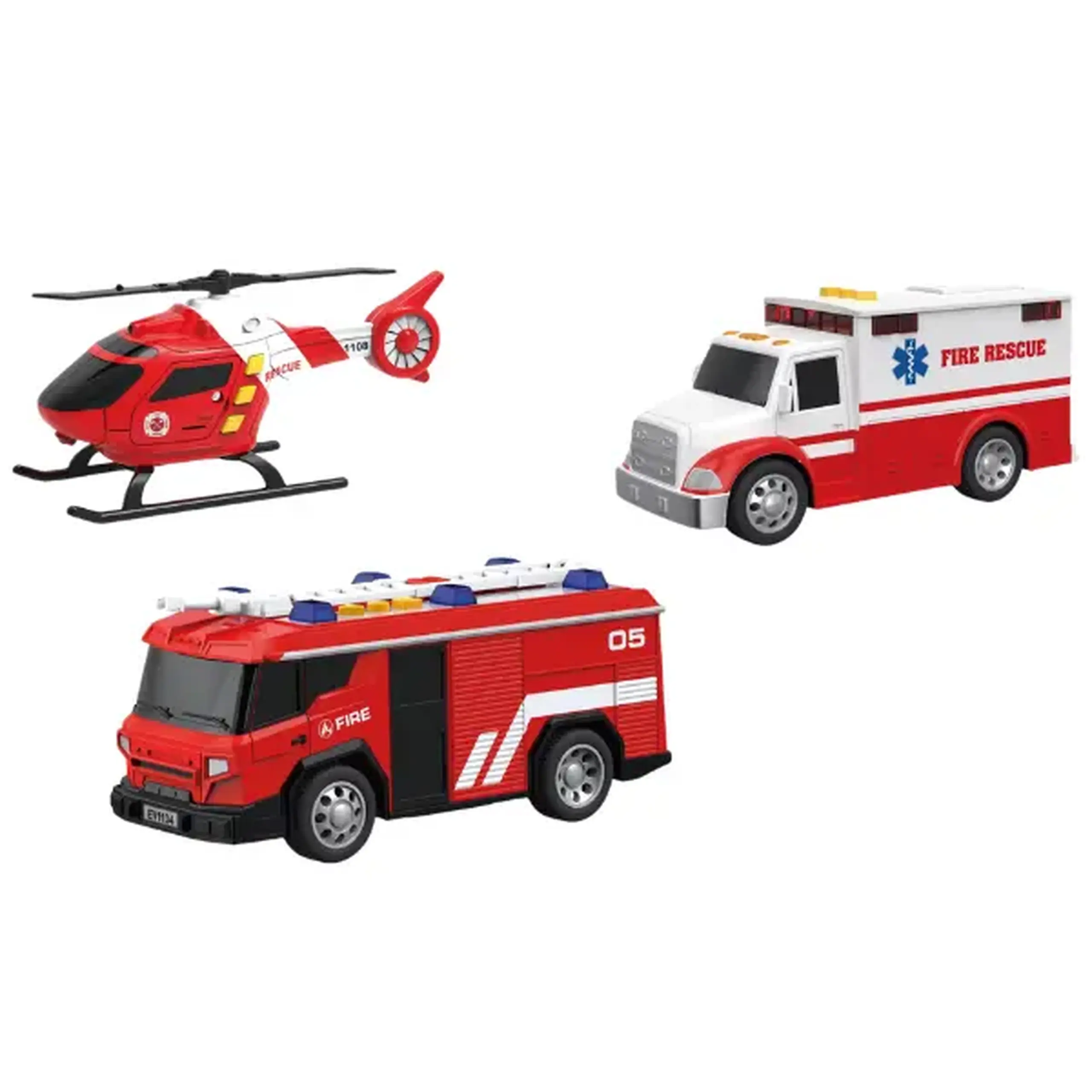 1:32 Set vehicule de salvare cu fricțiune (lumini / sunete)