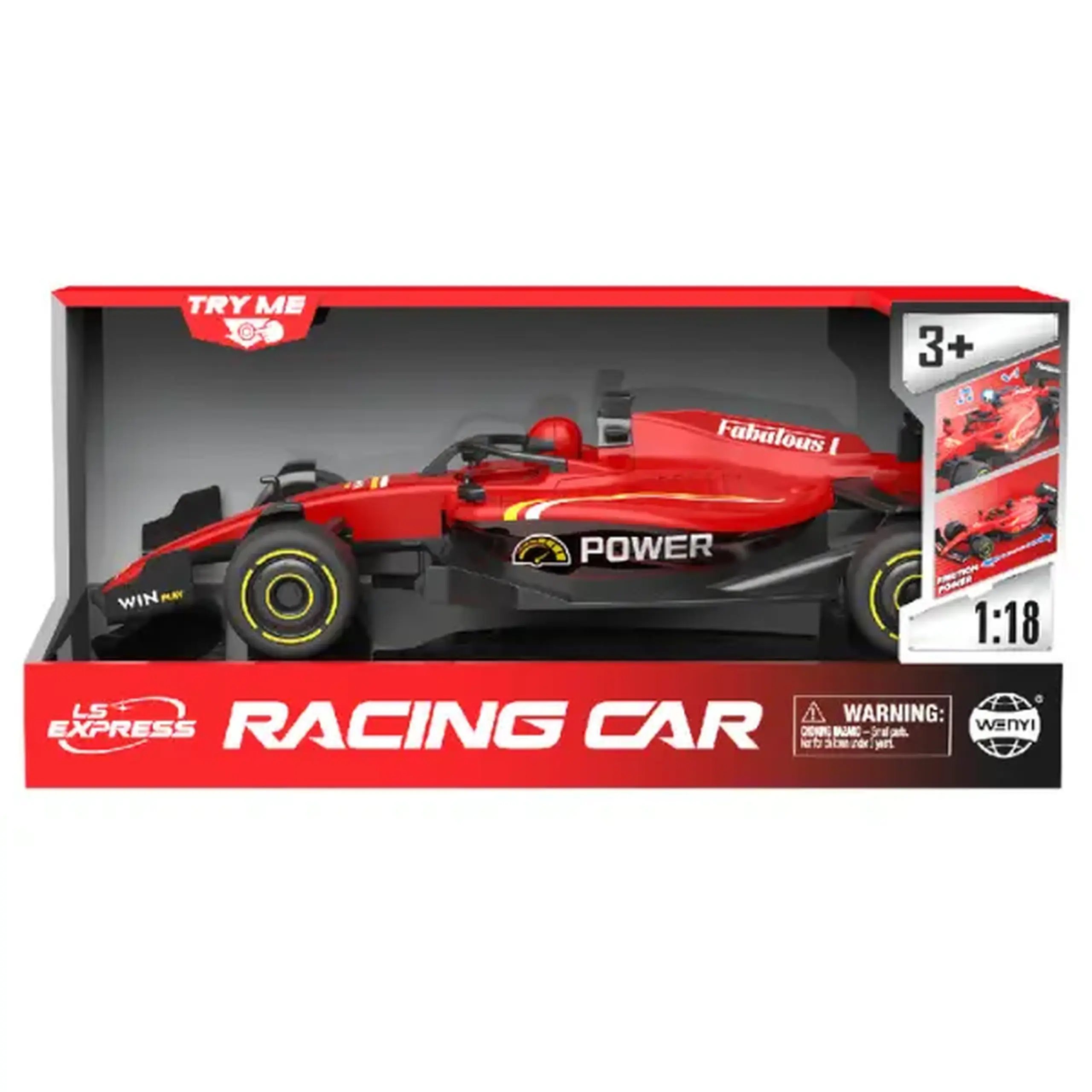 1:18 Mașină de curse F1 cu inerție, (lumină/sunet)