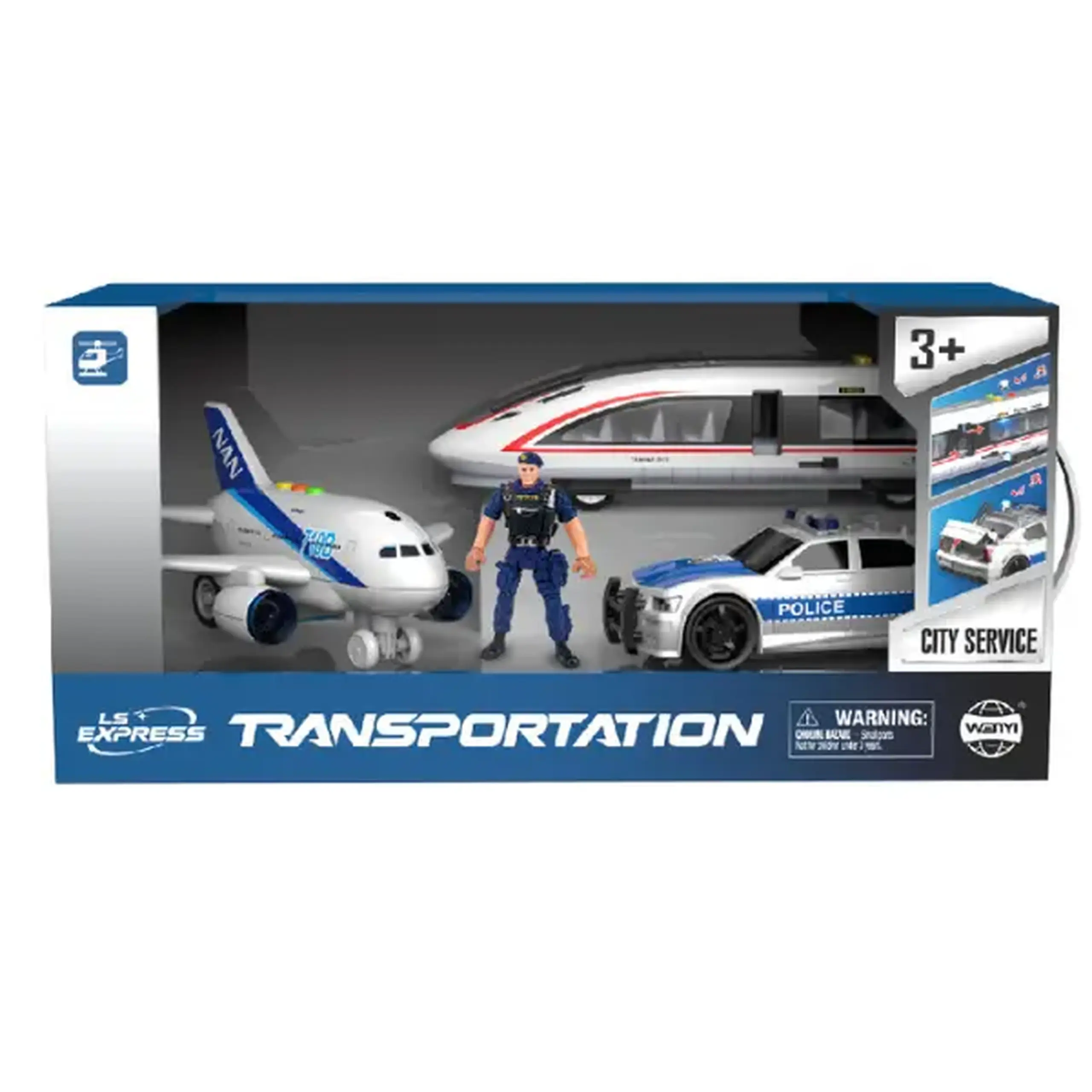 1:20 Set vehicule de poliție cu fricțiune (lumini /sunete)