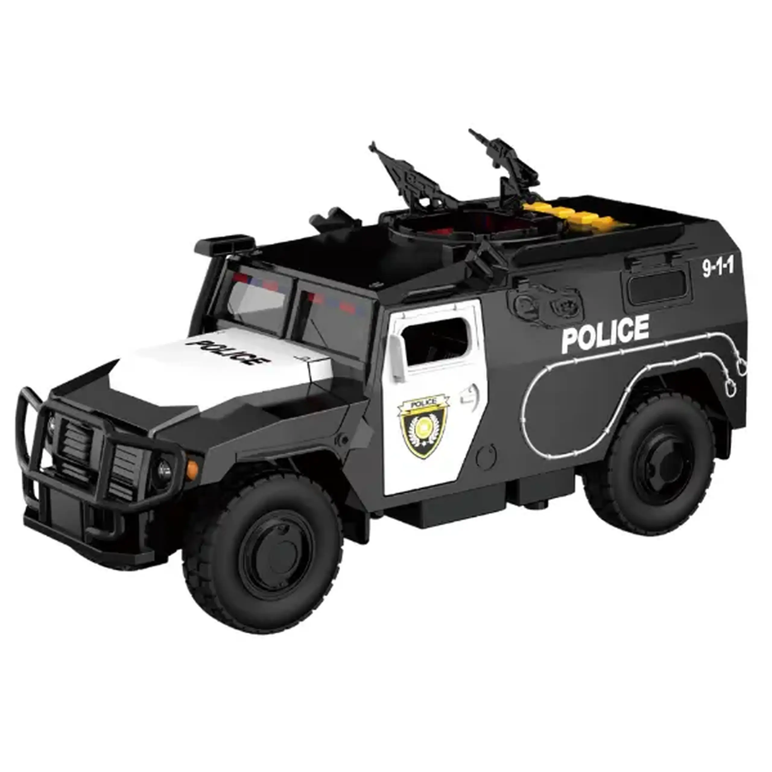 1:16 Jeep de poliție cu inerție (lumini /sunete / ușile se deschid)
