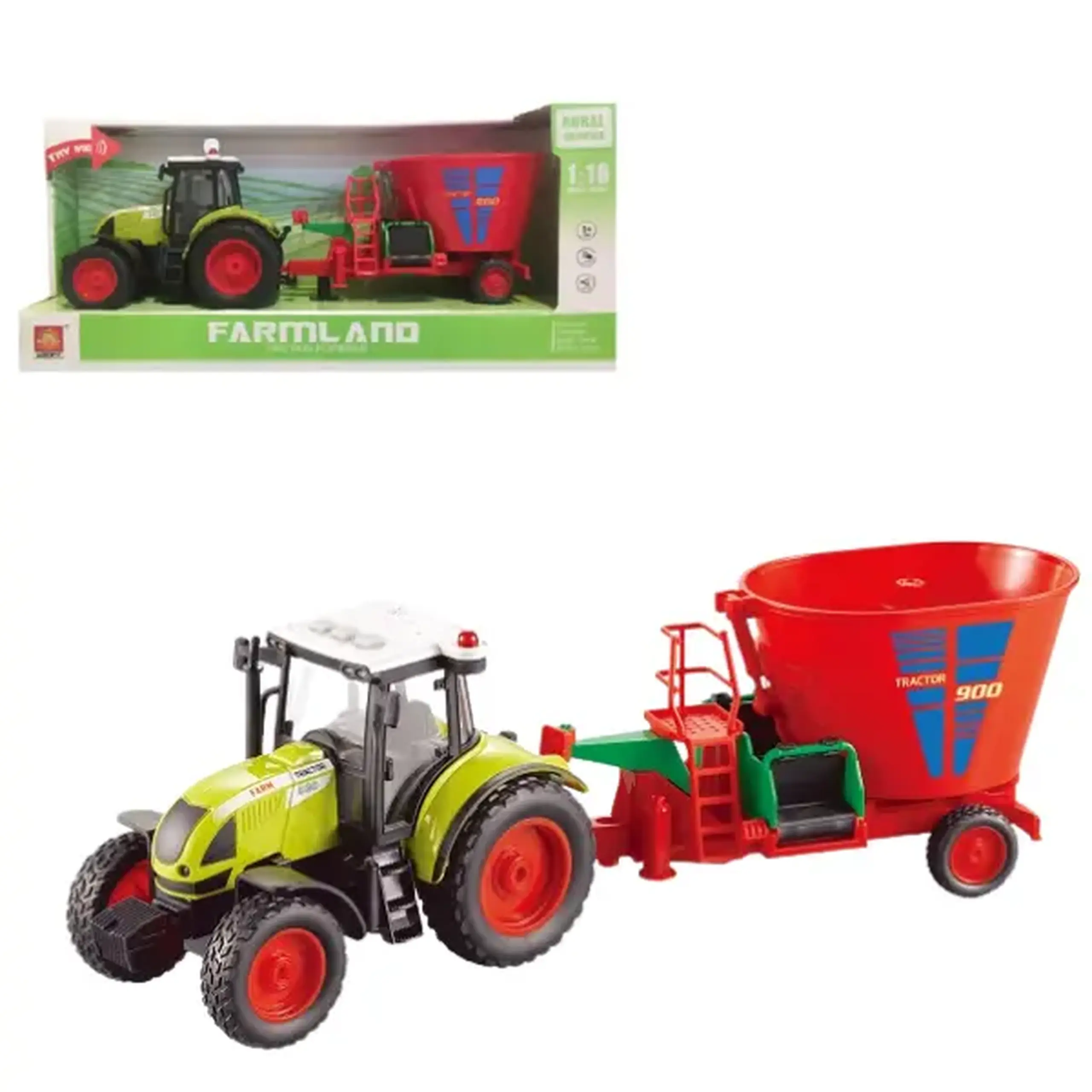 1:16 Tractor cu fricțiune "Trailered Farm Tractor" (lumina / sunet)