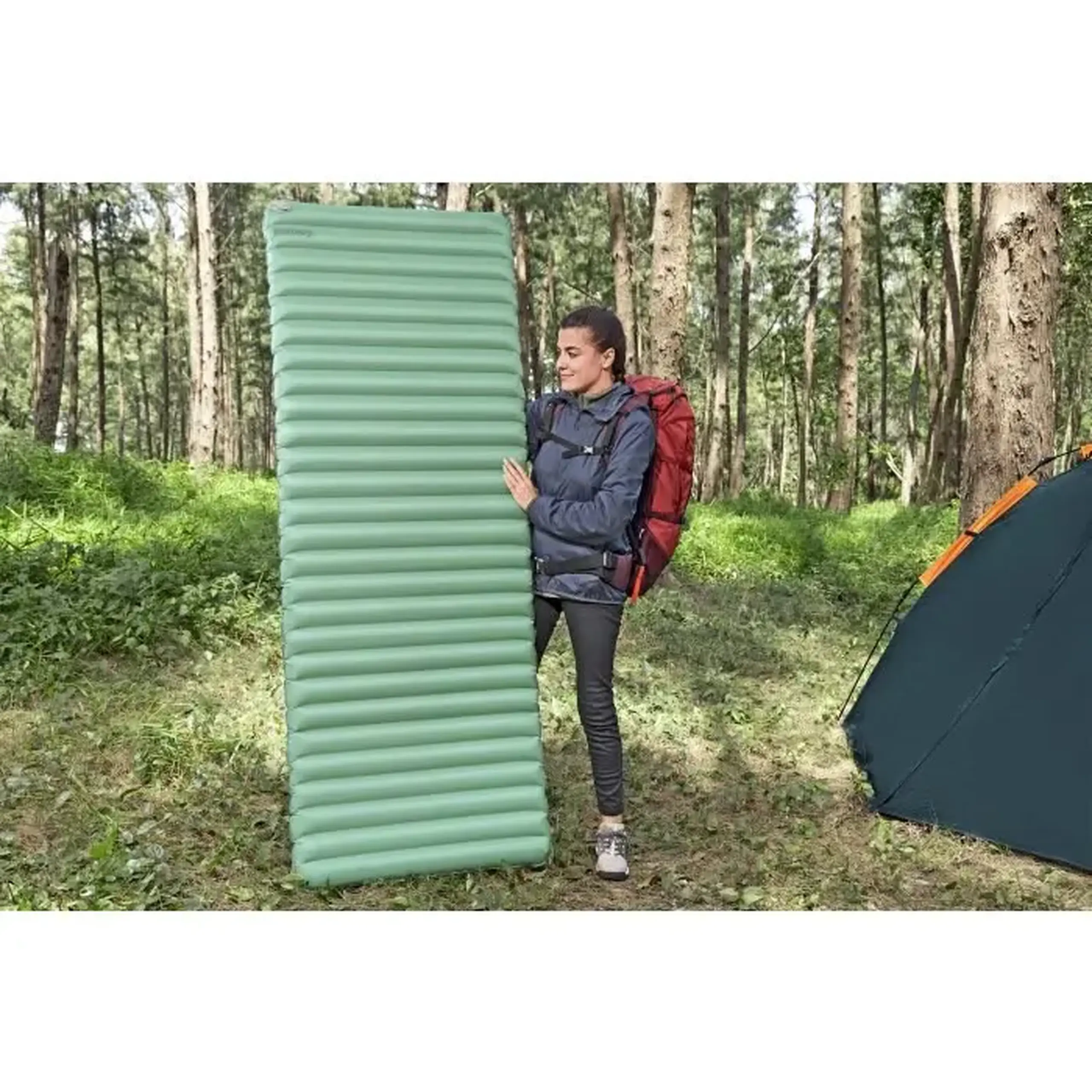Saltea gonflabila Bestway AdventuRest Large cu izolatie, 198 x 71 x 7.5 cm, verde
