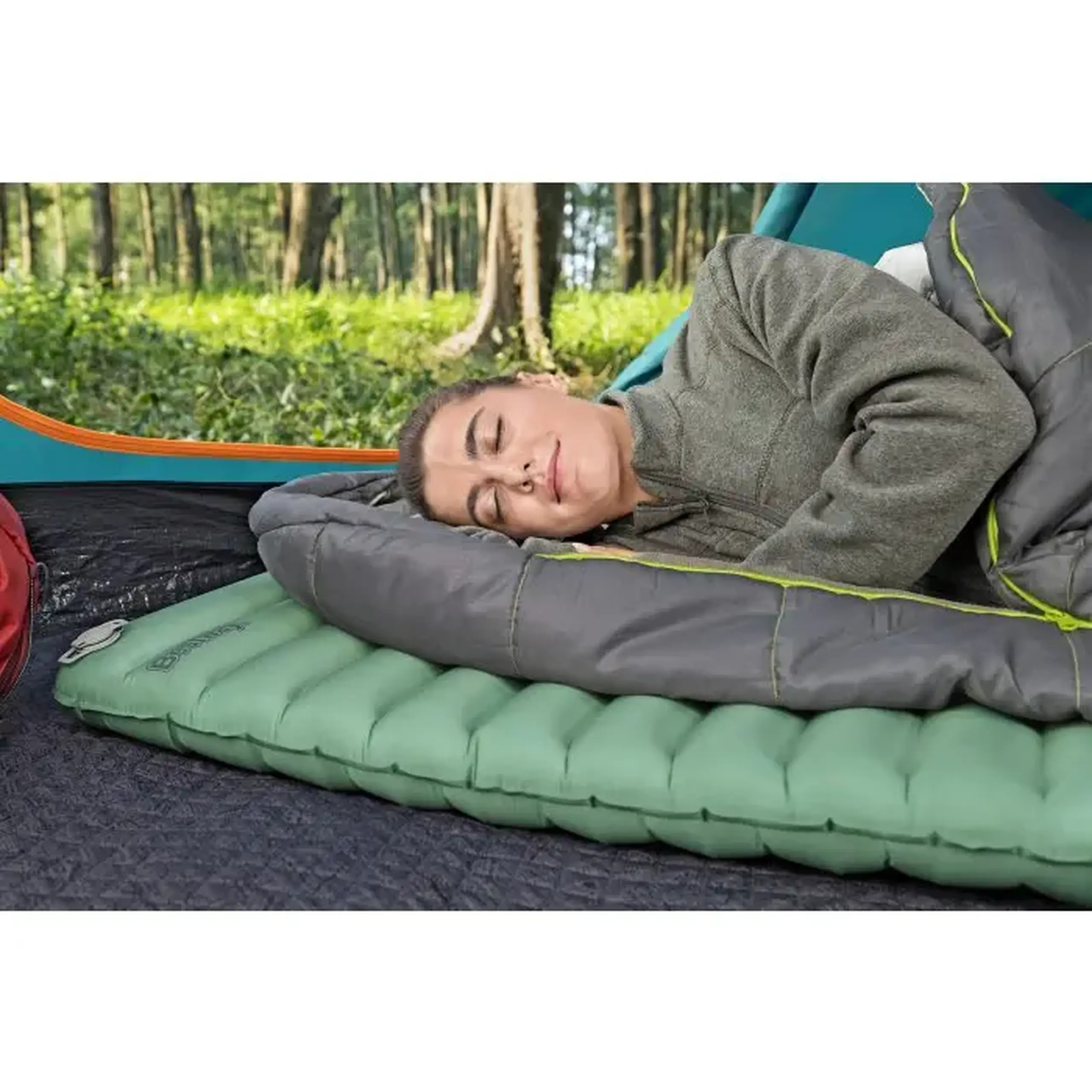 Saltea gonflabila Bestway AdventuRest Large cu izolatie, 198 x 71 x 7.5 cm, verde