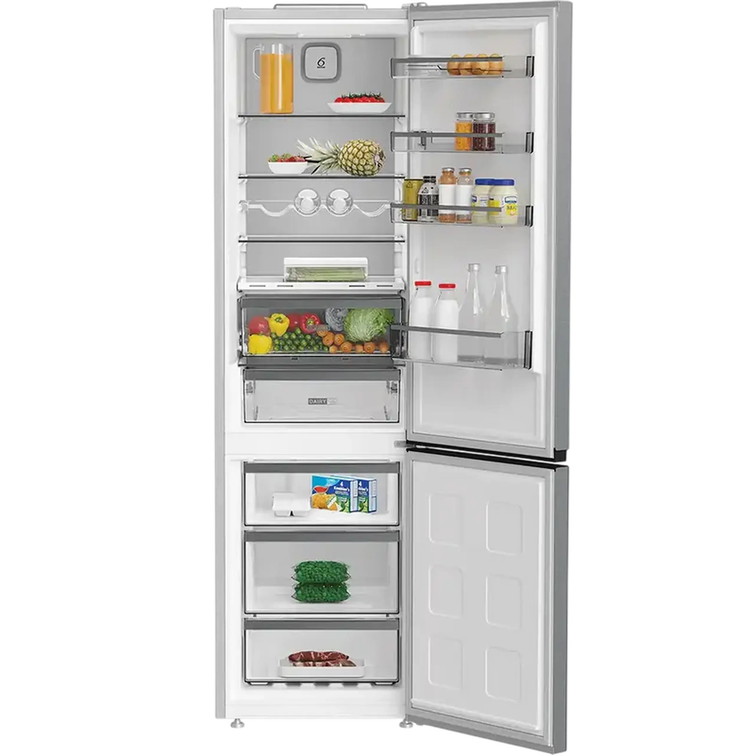 Frigider Whirlpool WHK 26403 XP6E, 6th Sense, Argintiu