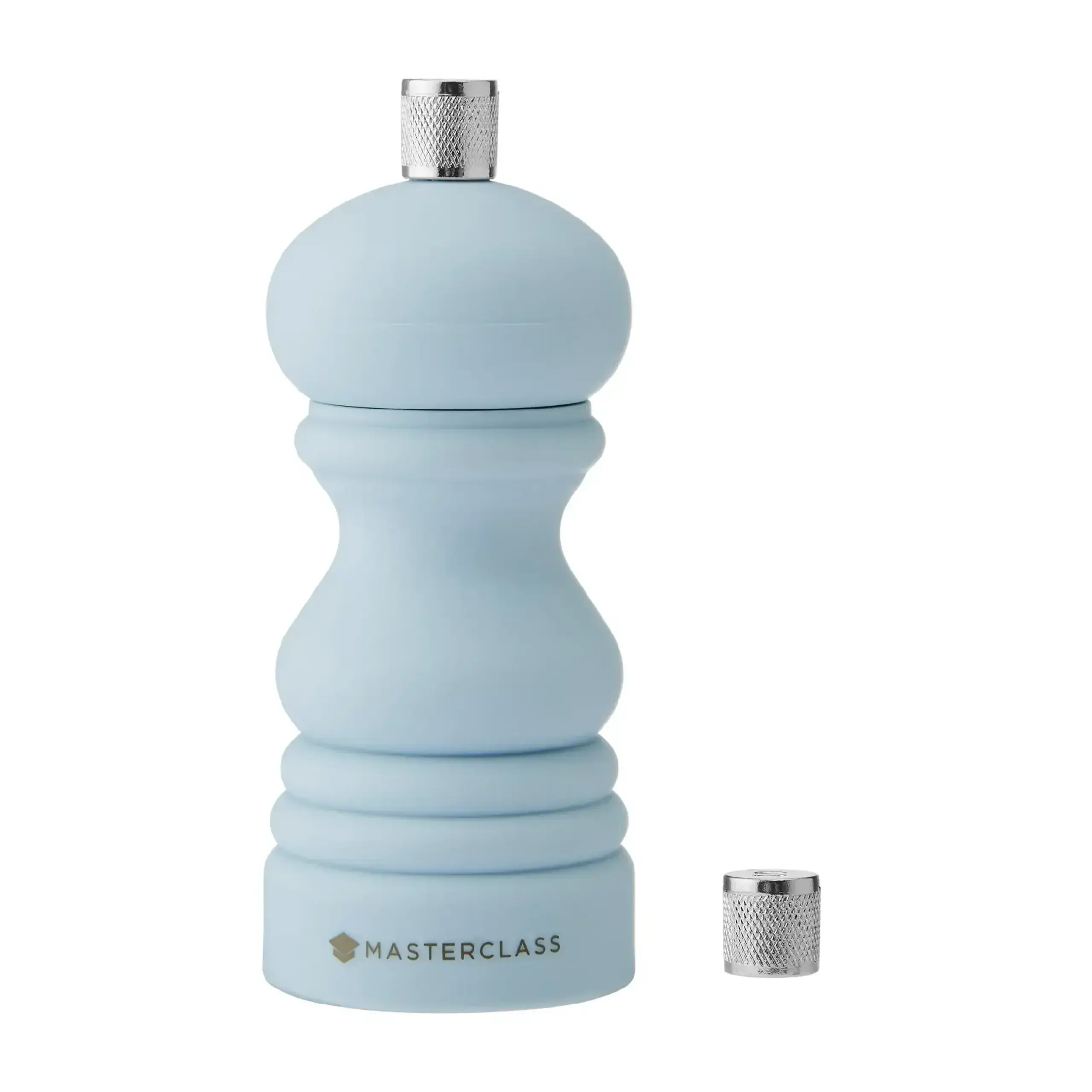 Râșniță pentru sare sau piper MasterClass, finisaj catifelat, albastru-deschis, 12 cm