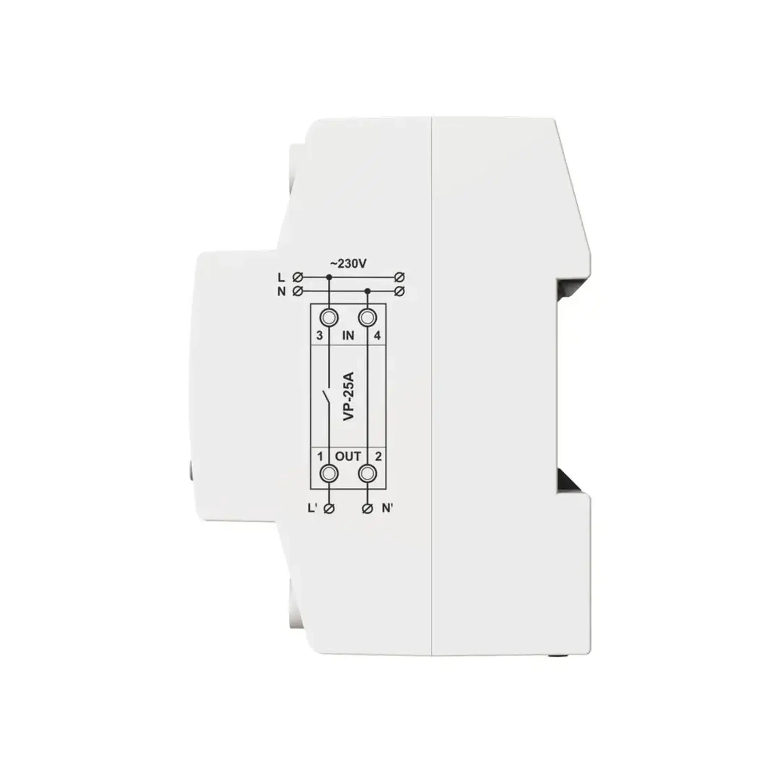 Releu de control tensiune cu ecran digital VP-25M2W TRUE RMS 25 A 220 - 240 V IP20 120 - 270 V Digitop