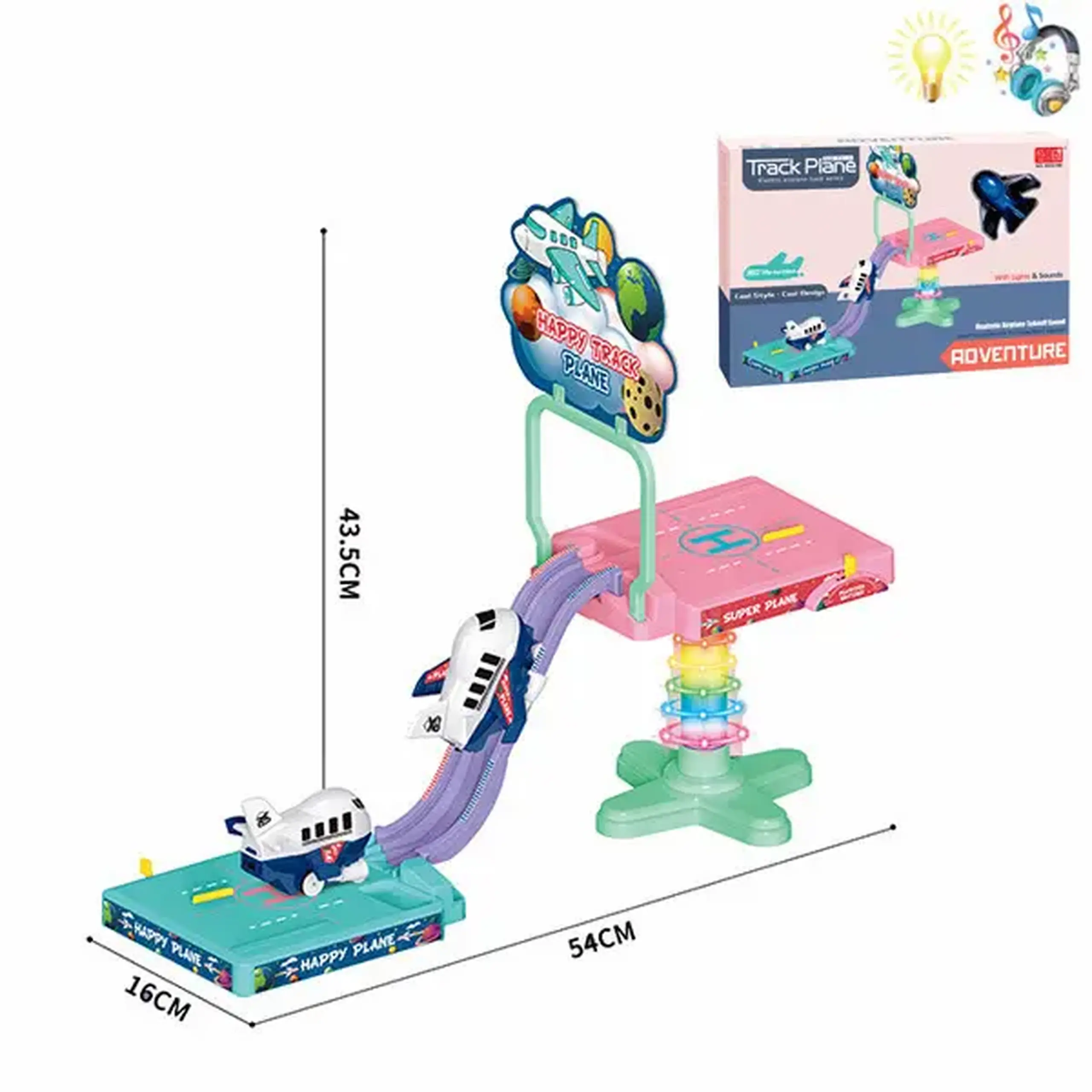 Set trasa cu avion cu muzică și lumini – 43 169
