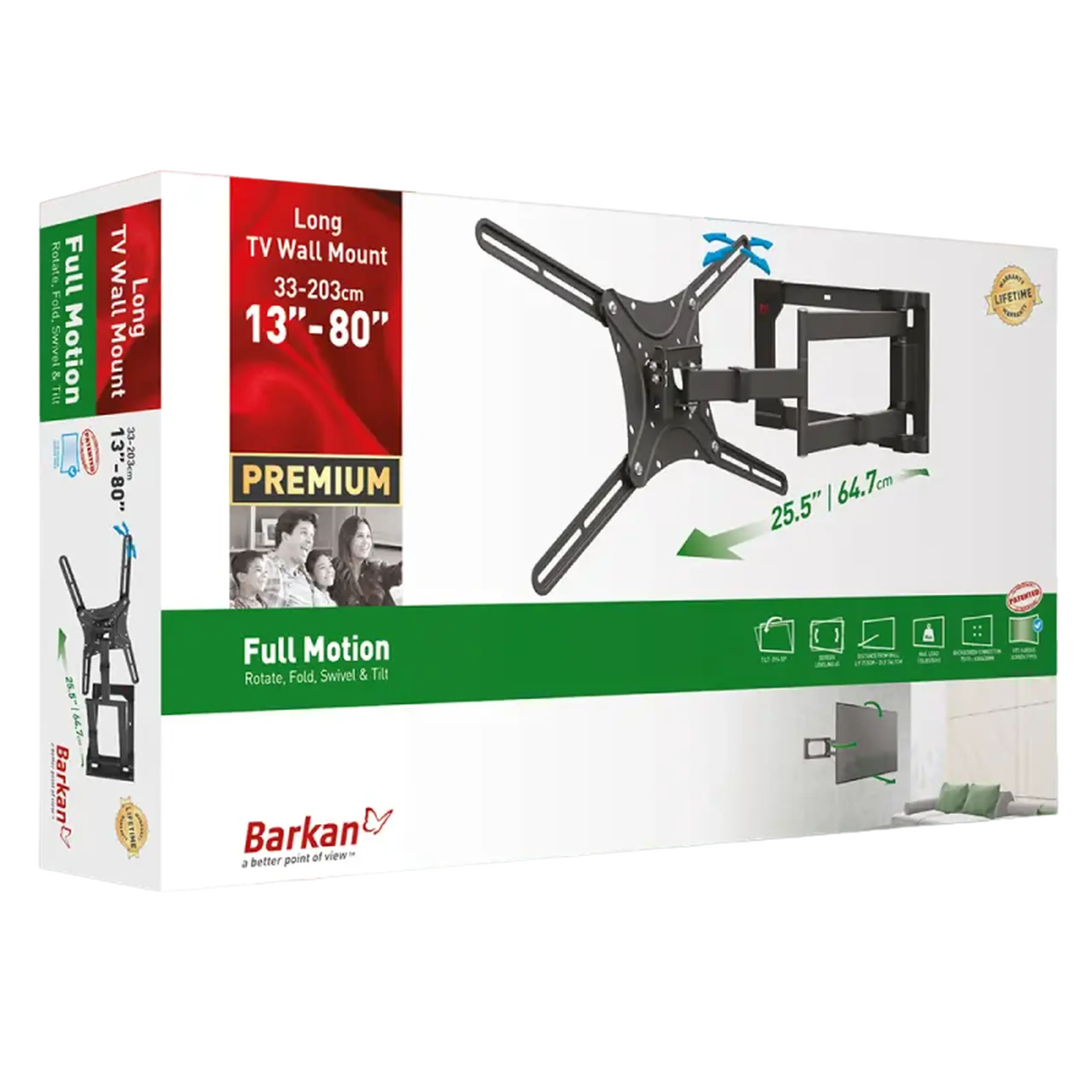 Suport TV de perete BARKAN 4400, Negru