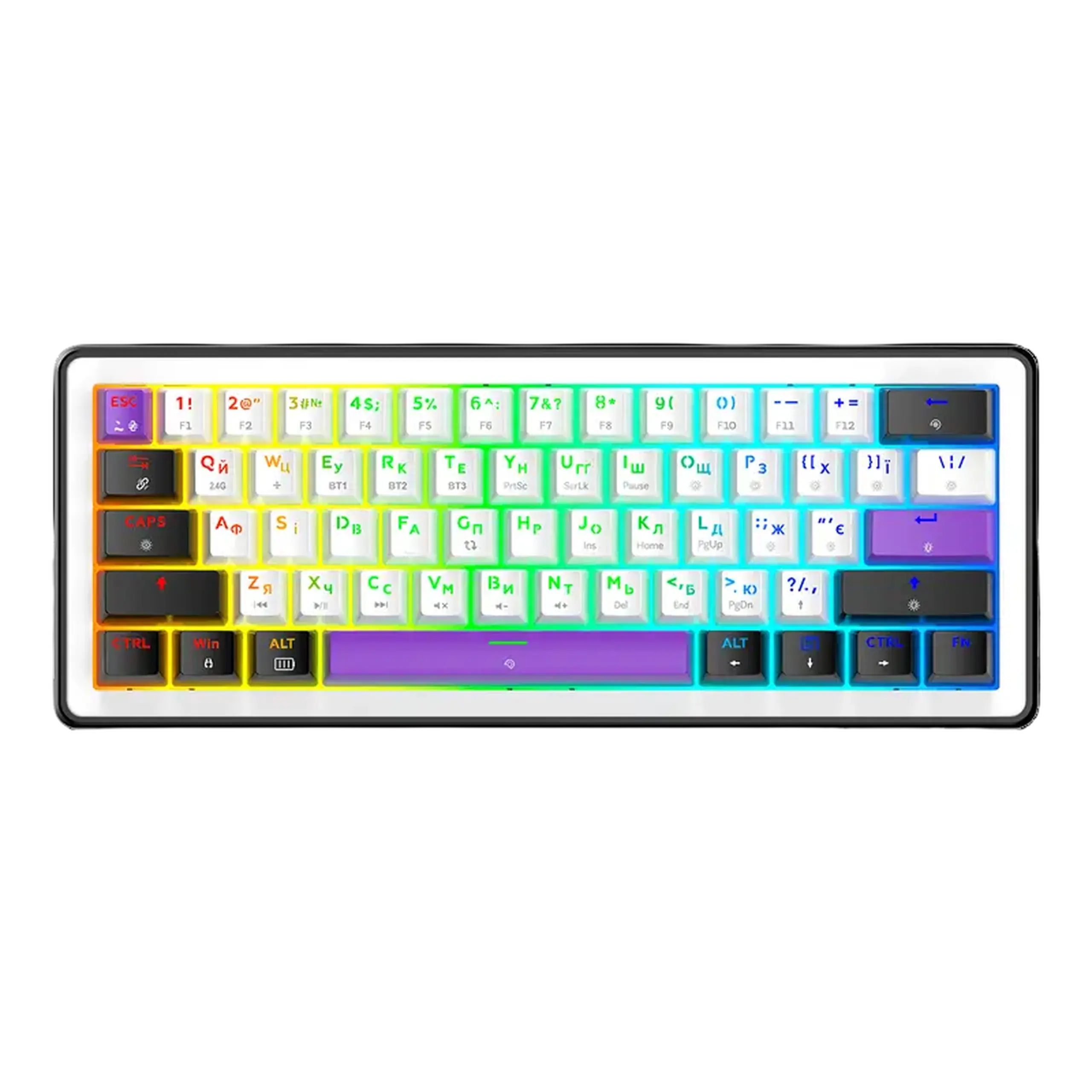 Tastatură HATOR Hellyberry HK60 Wireless, Cu fir / Fără fir, Alb