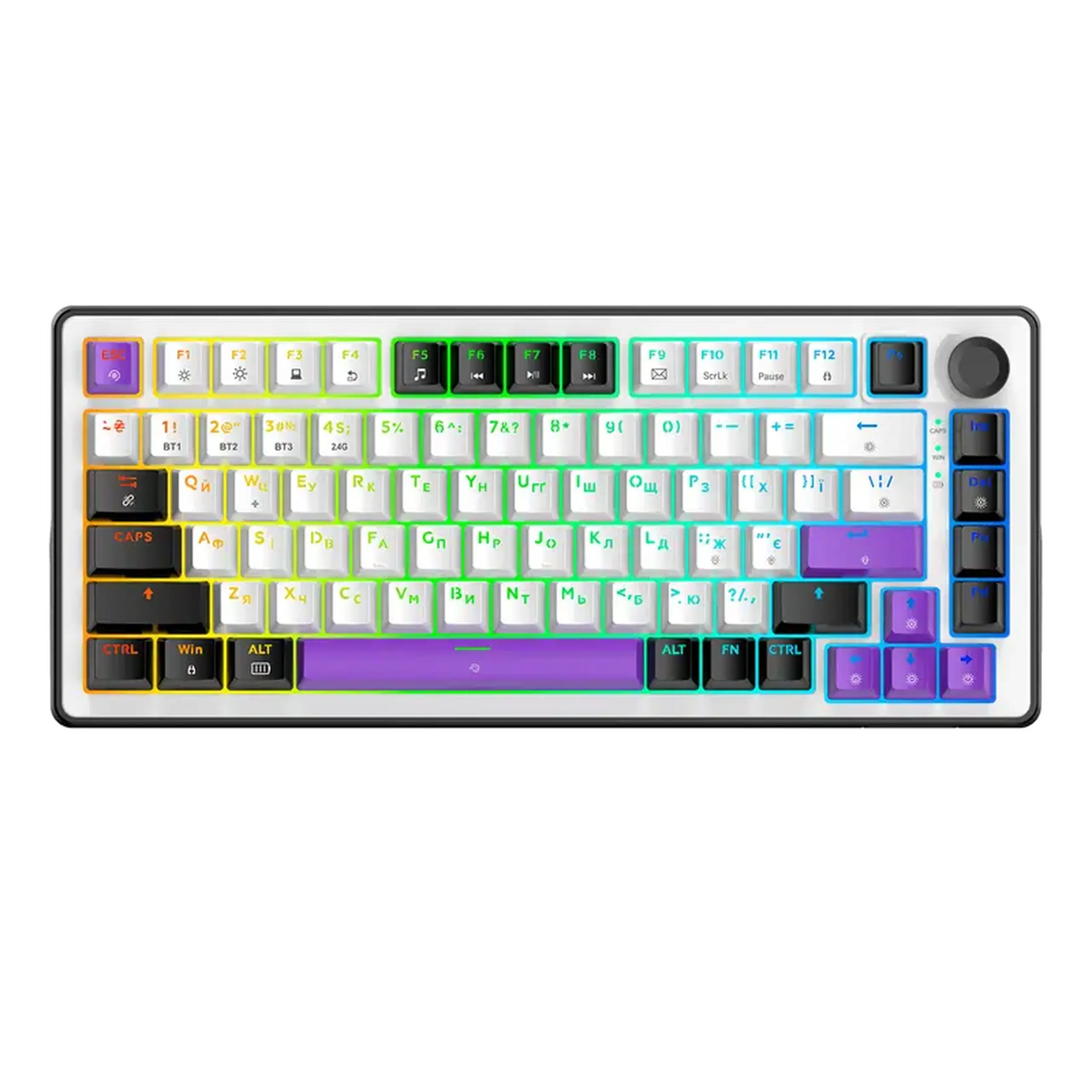 Tastatură HATOR Hellyberry HK75 Wireless, Cu fir / Fără fir, Alb
