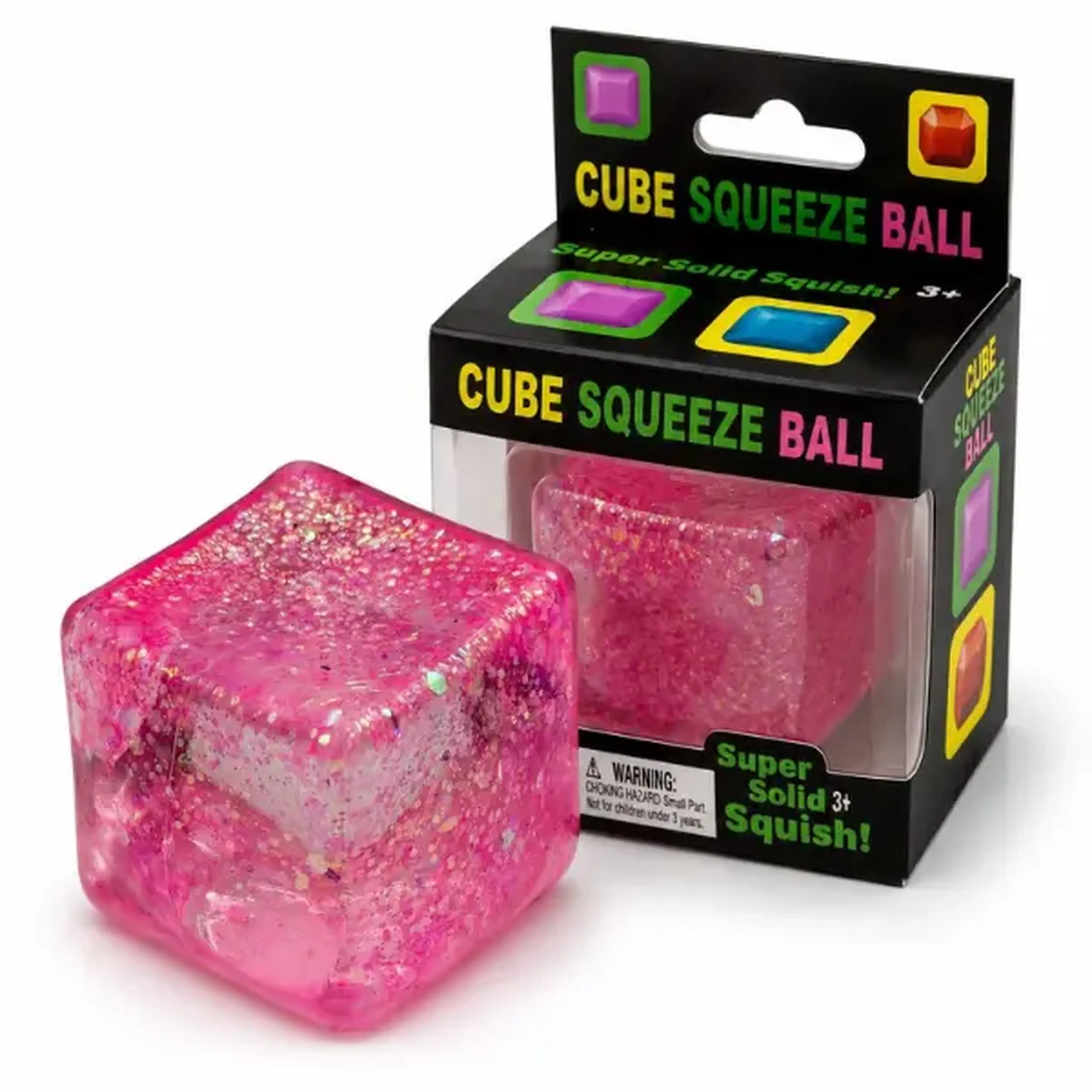 Cub antistres „Magic Glitter Ice Cube” cu sclipici, 5×5×5 cm