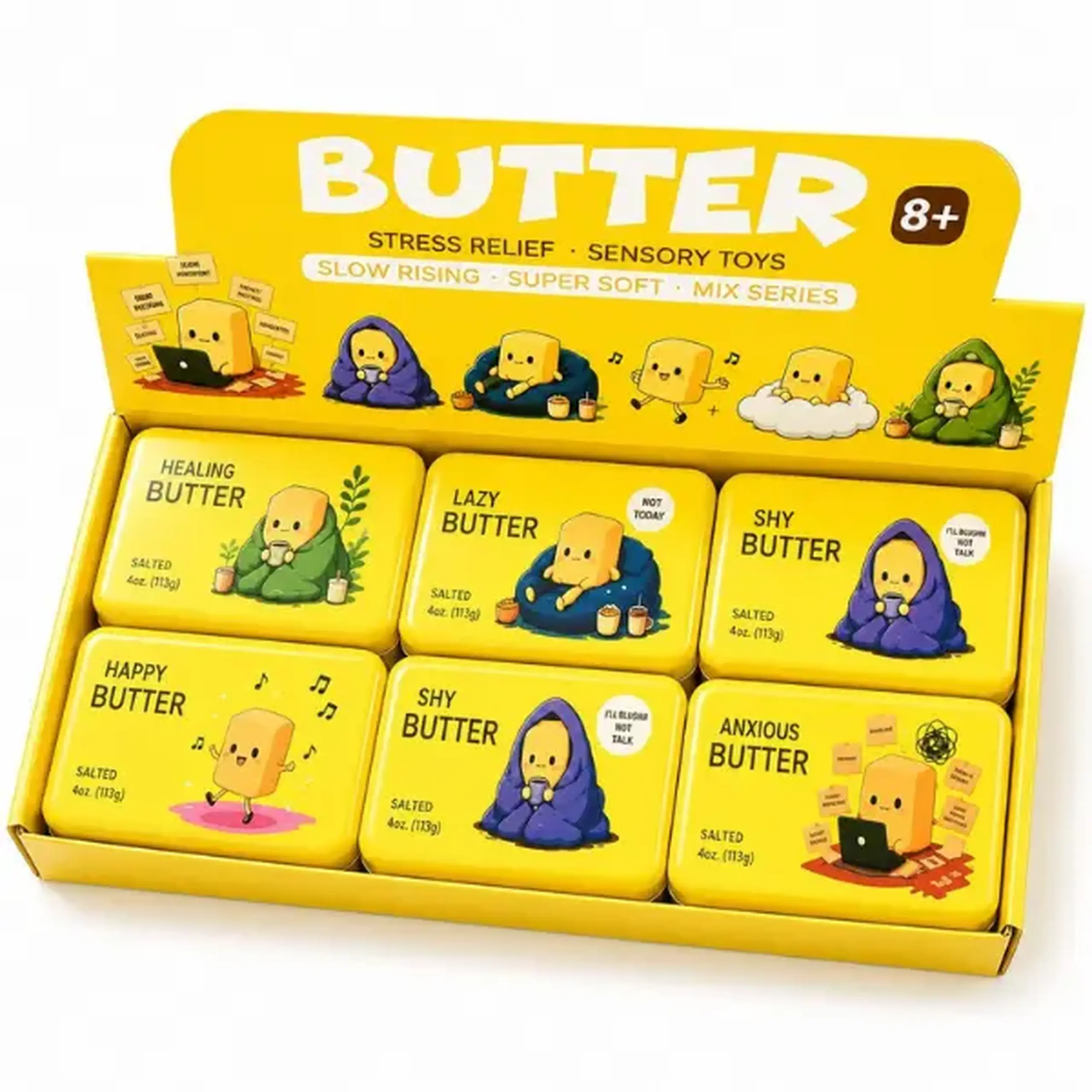 Jucărie antistres Squishy „Butter mix”, 113 g, diverse modele