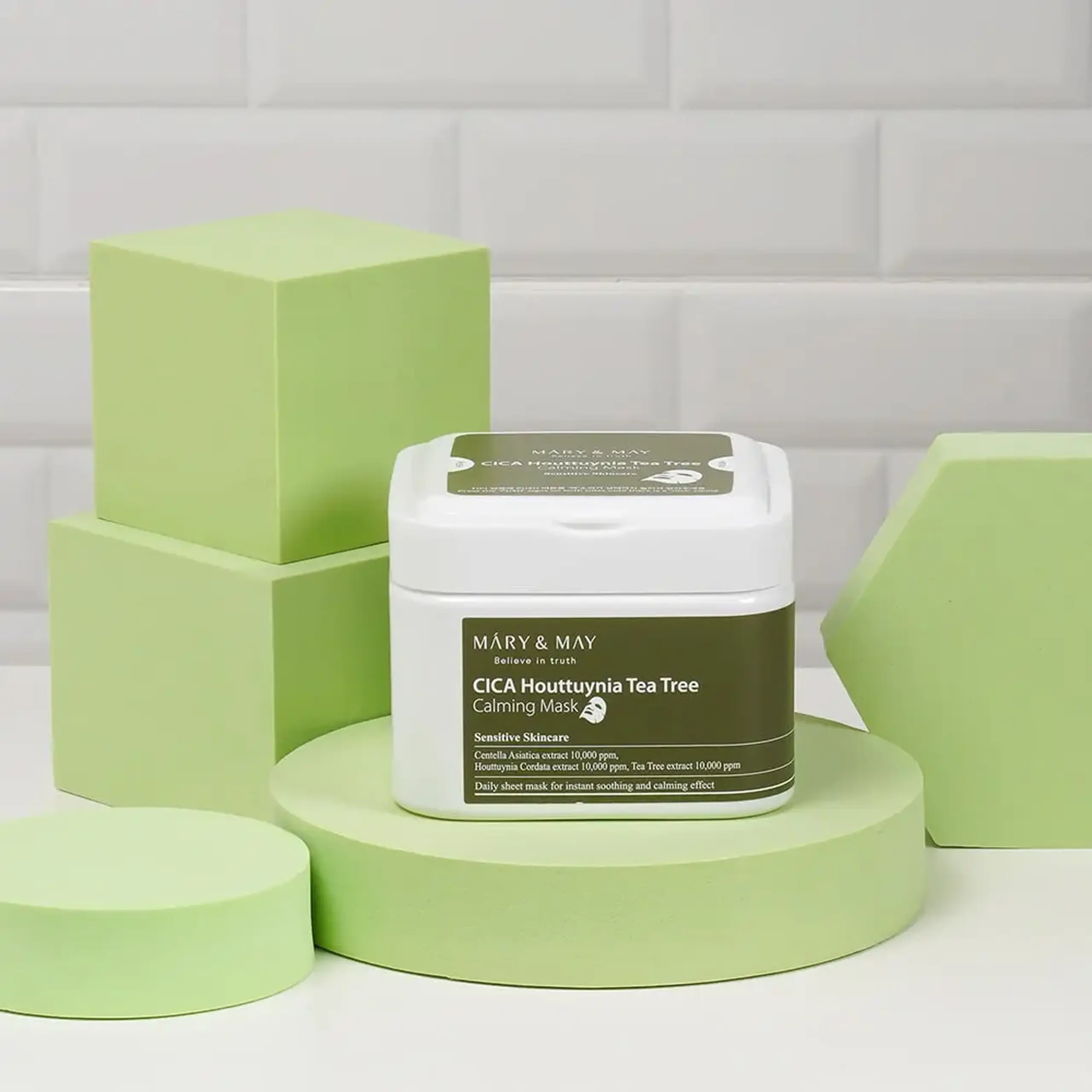 Set de măști calmante Mary &amp; May Cica Houttuynia Tea Tree Calming Mask 30buc