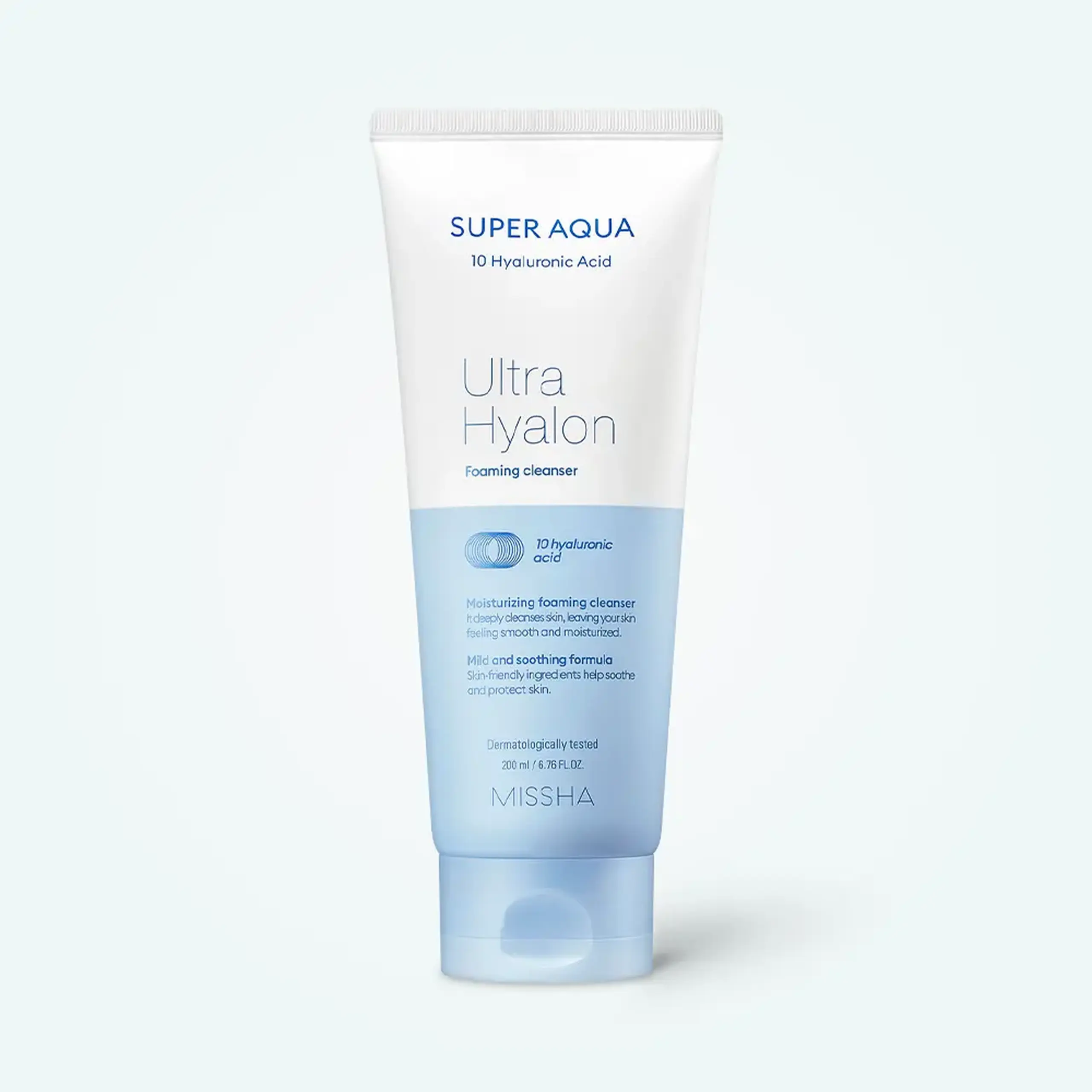 Spumă pentru faţă cu acid hialuronic Missha Super Aqua Ultra Hyalron Cleansing Foam 200ml
