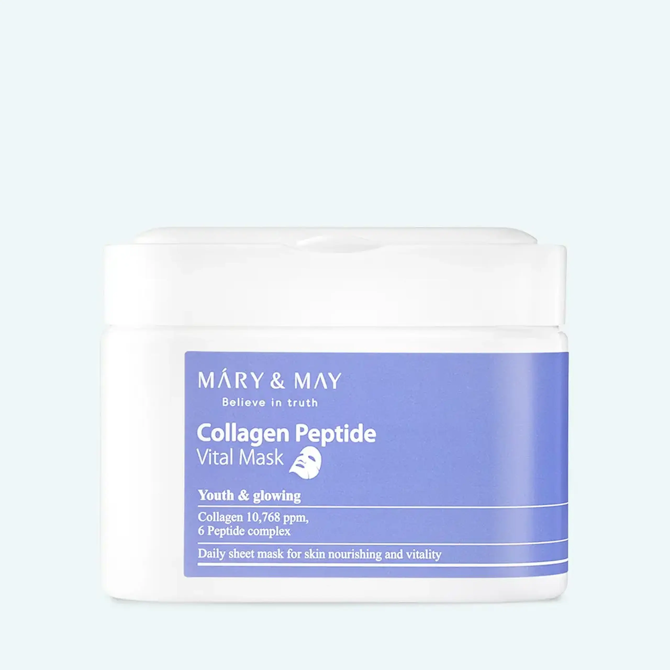 Set de măşti anti-age din ţesătură cu peptide Mary&May Collagen Peptide Vital Mask 30pcs