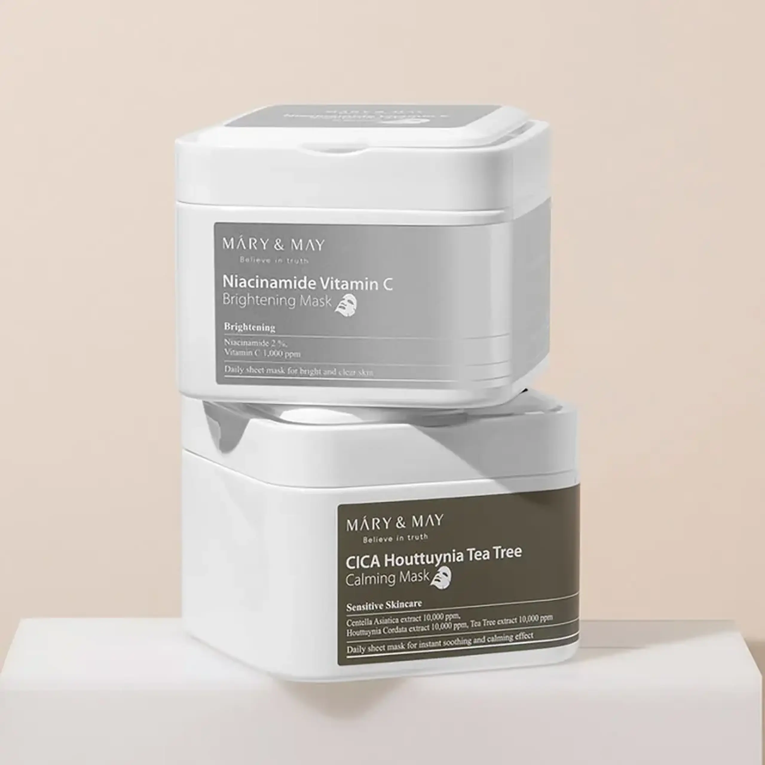 Mască radiantă din ţesătură cu niacinamide şi vitamina C Mary&amp;May Niacinamide Vitamina C Brightening Mask 30pcs