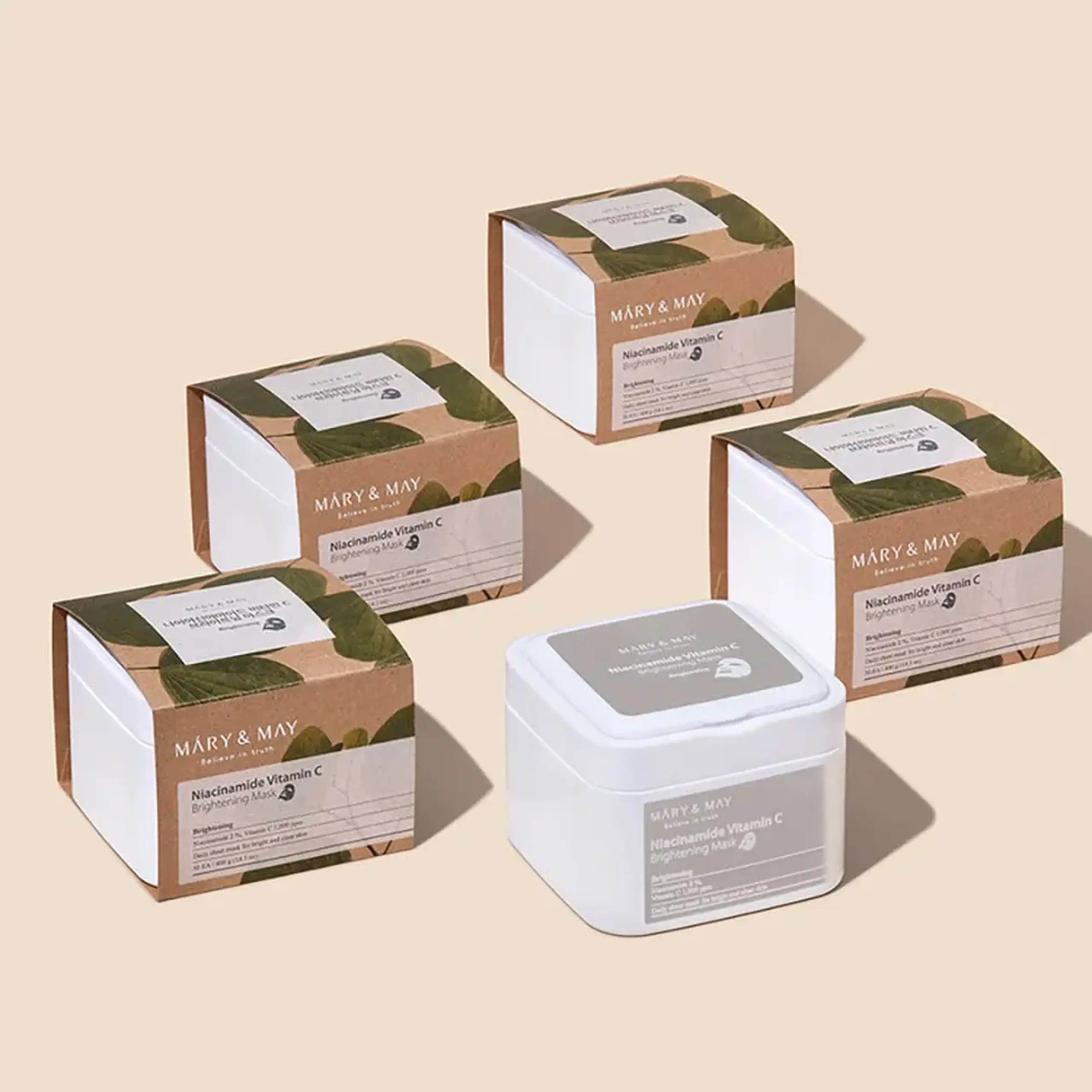 Mască radiantă din ţesătură cu niacinamide şi vitamina C Mary&amp;May Niacinamide Vitamina C Brightening Mask 30pcs