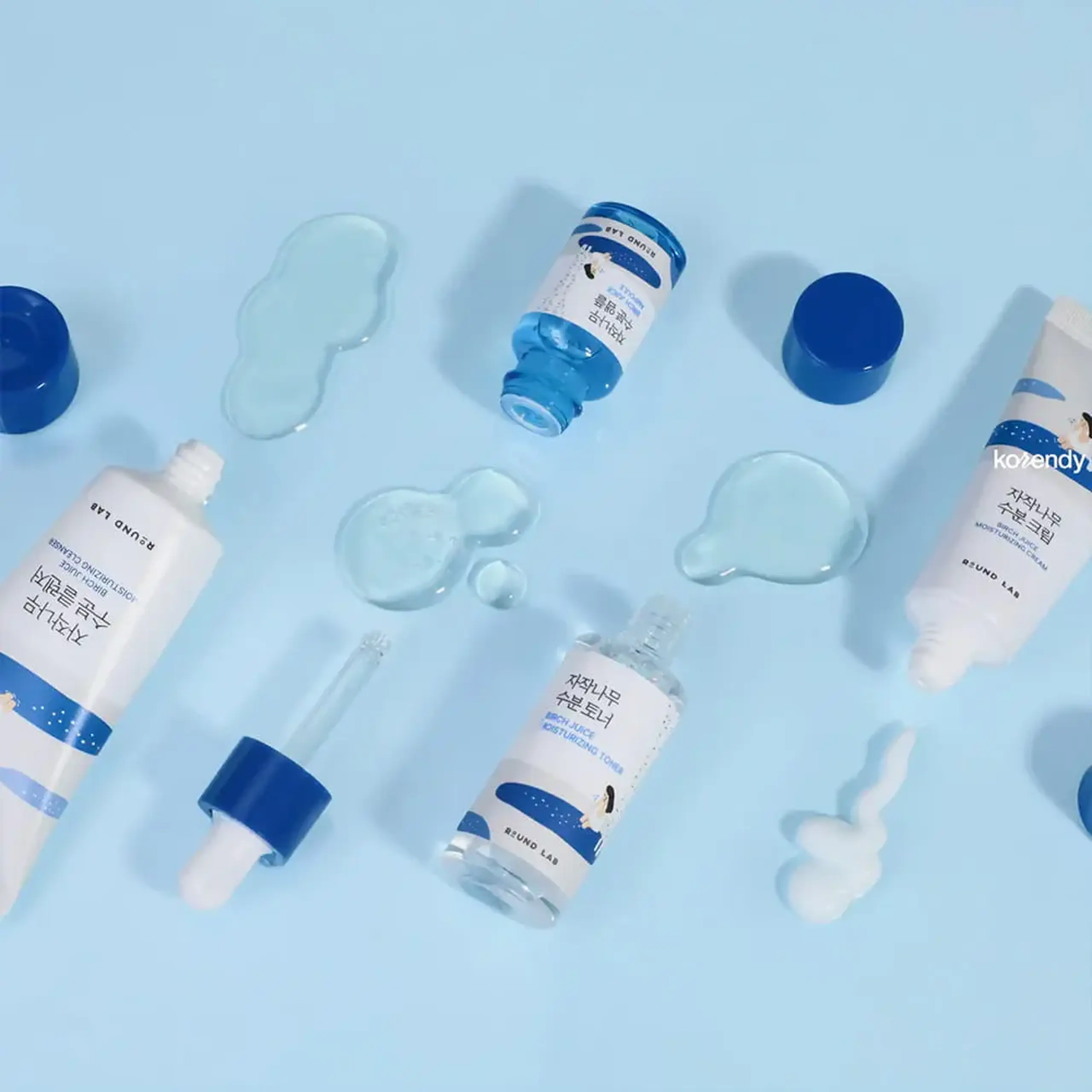 Set travel-size hidratare, calmare Round Lab Travel-Friendly Mini Skincare Kit Birch Juice 4 pcs