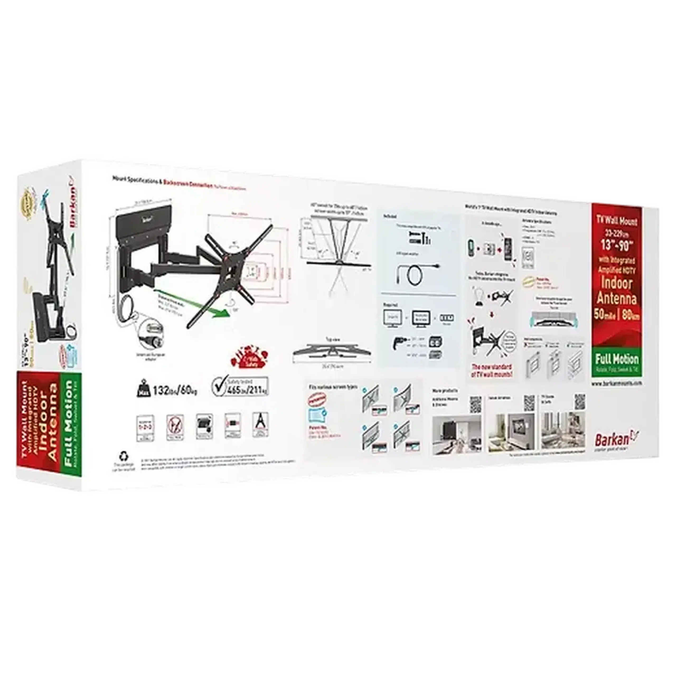 Suport TV de perete BARKAN VTM464L, Negru