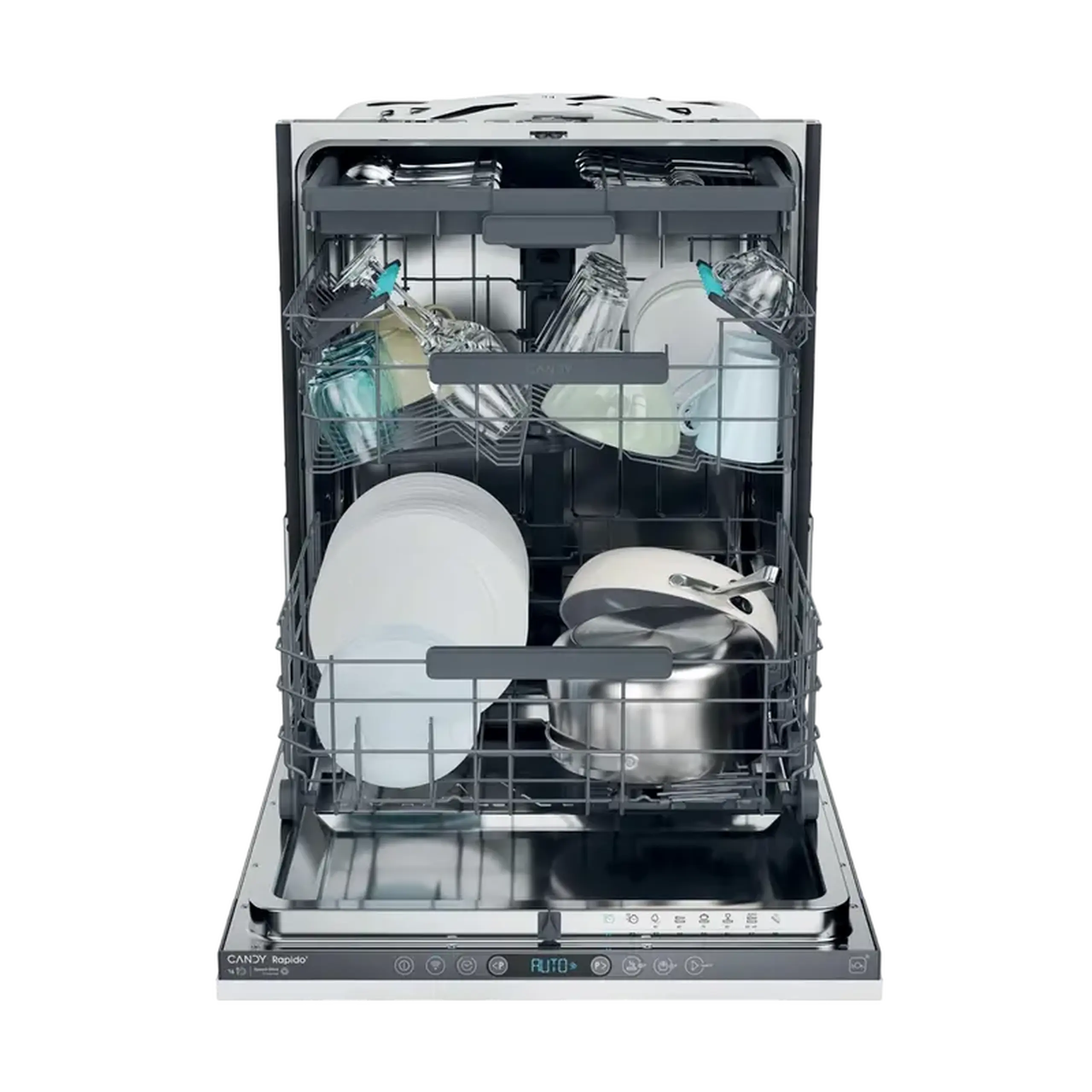 Mașină de spălat vase Candy CI 6E7F1A, Oțel inoxidabil