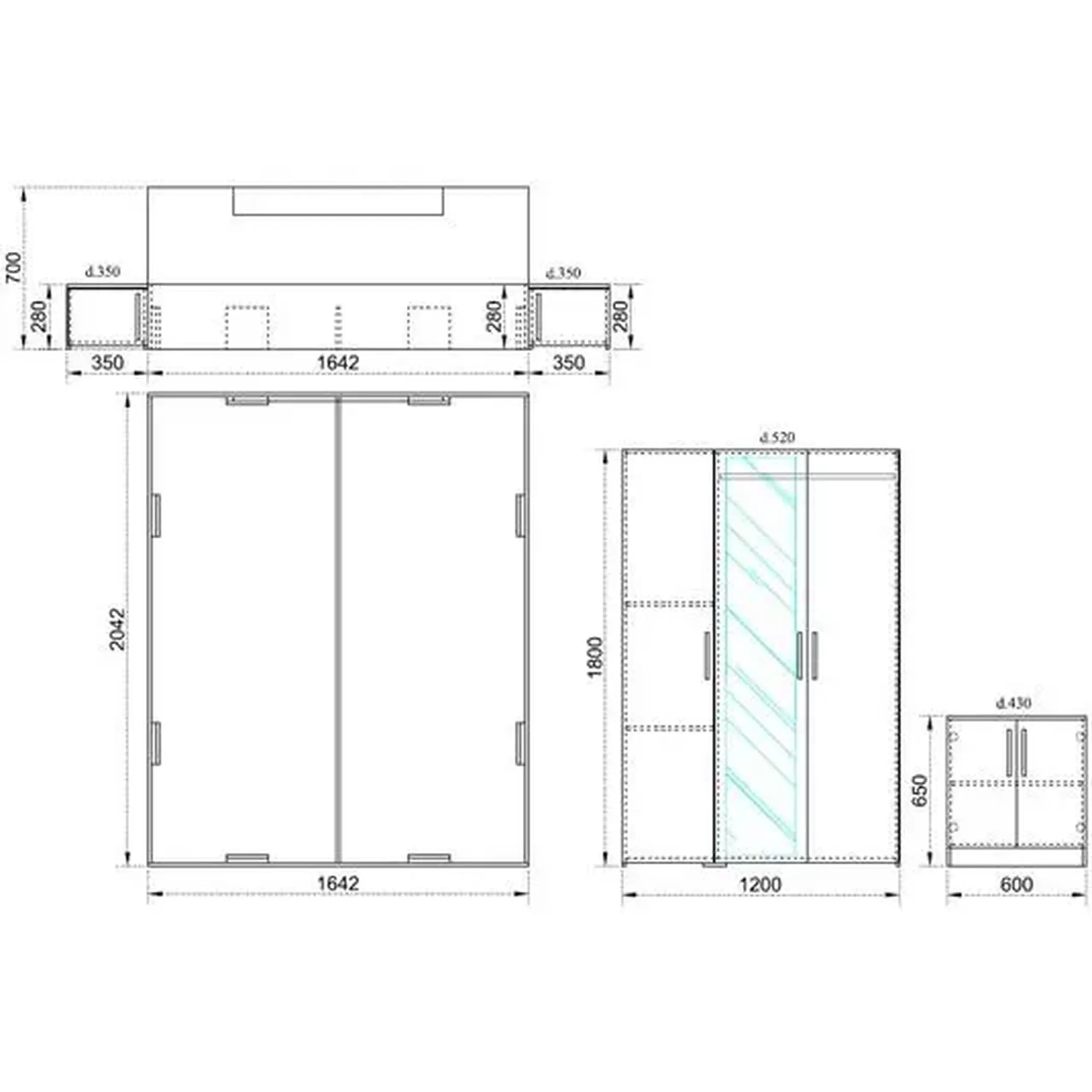 Dormitor Irim Treff II, Pat 160x200 cm, Dulap 3usi, 2 Noptiere, Comoda, Culoare Sonoma Arwen