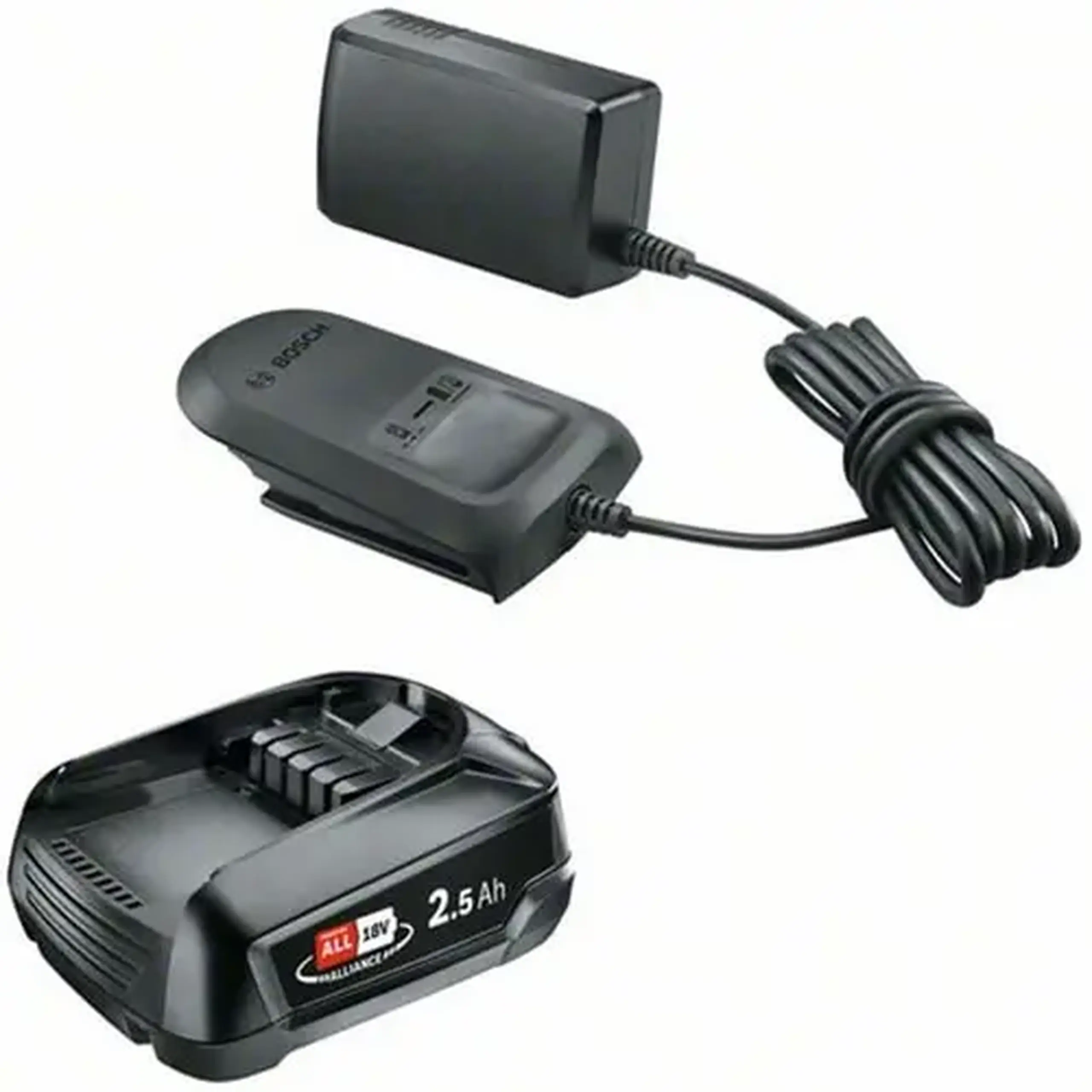 Starter Kit Bosch Alliance 1600A02625, acumualtor 2.5 Ah, incarcator, tehnologia Power for all Alliance