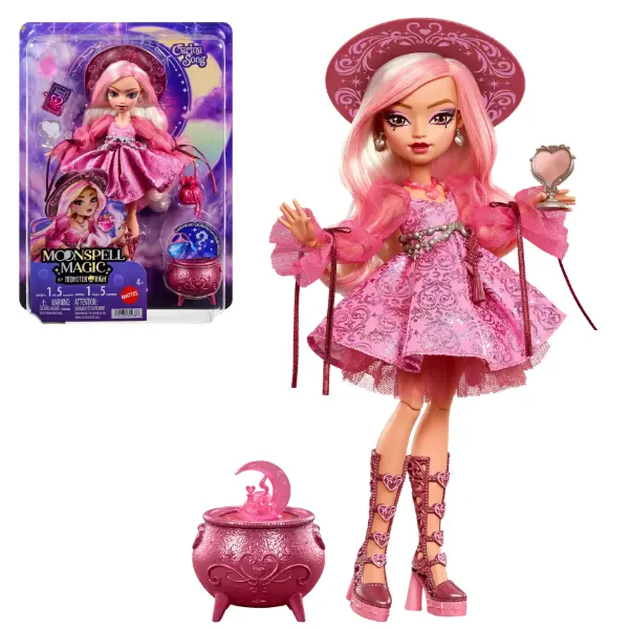 Set de joacă Monster High Moonspell Magic „Carina Song” cu accesorii