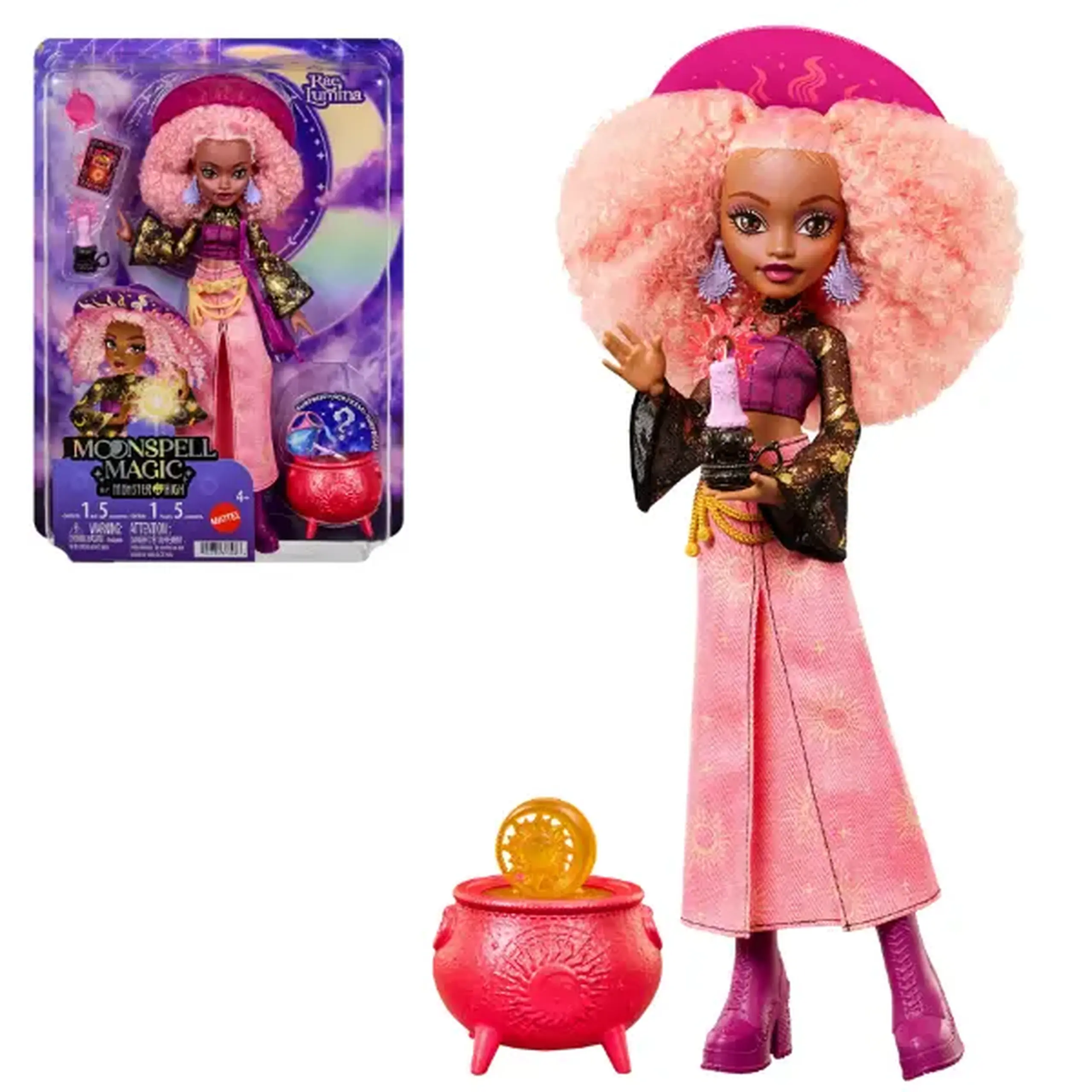Set de joacă Monster High Moonspell Magic „Rae Lumina” cu accesorii